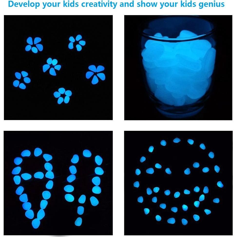 340 Piedras Brillantes Luminiscentes Azul para Jardín y Acuario