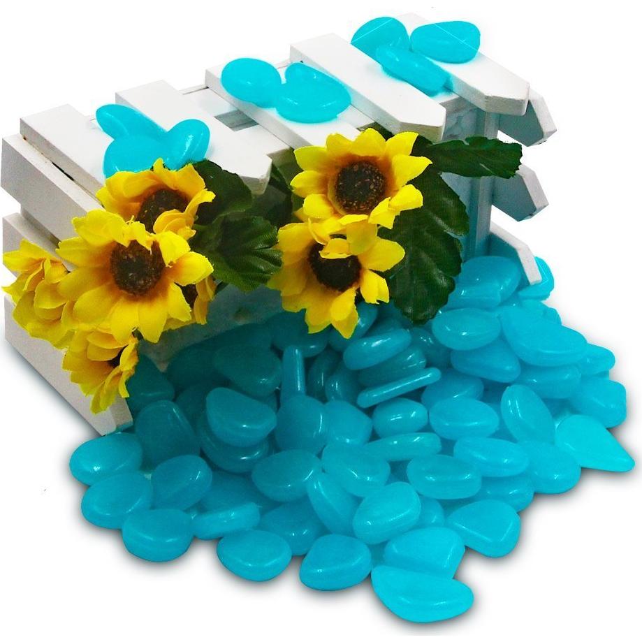 340 Piedras Brillantes Luminiscentes Azul para Jardín y Acuario