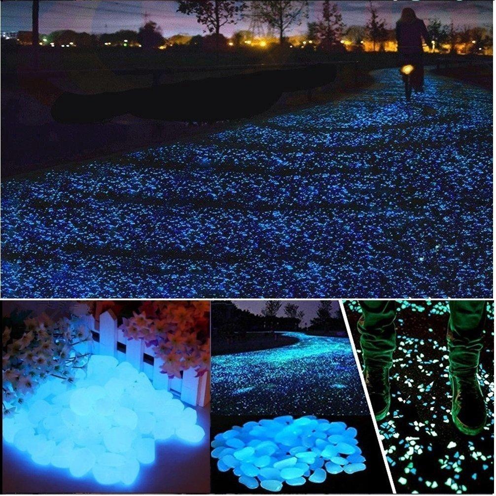 340 Piedras Brillantes Luminiscentes Azul para Jardín y Acuario