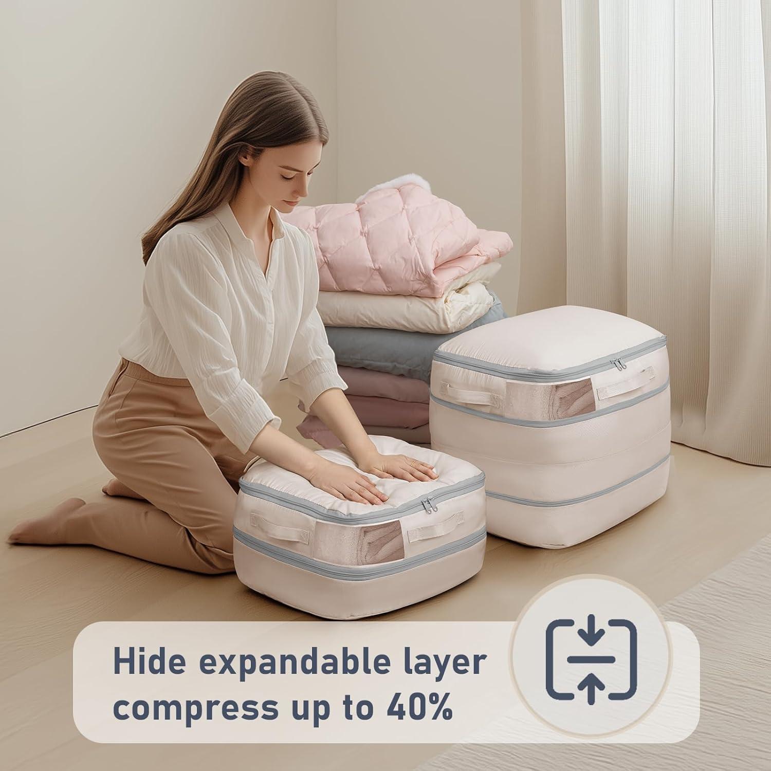 Bolsas de Almacenamiento DIMJ 6 Paquete Compresión 39L Beige