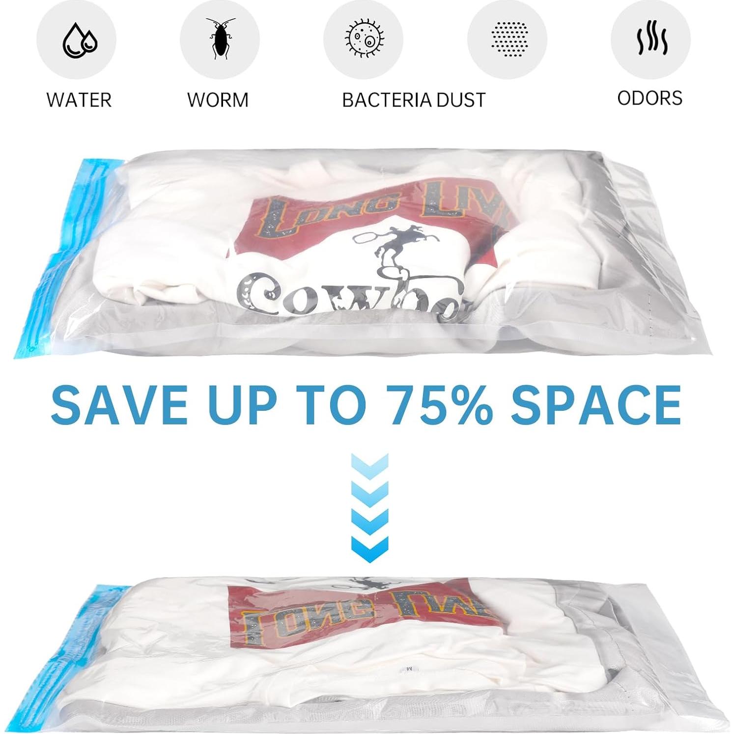 Paquete de 6 Bolsas de Compresión Simarro 35x50cm Ahorra Espacio