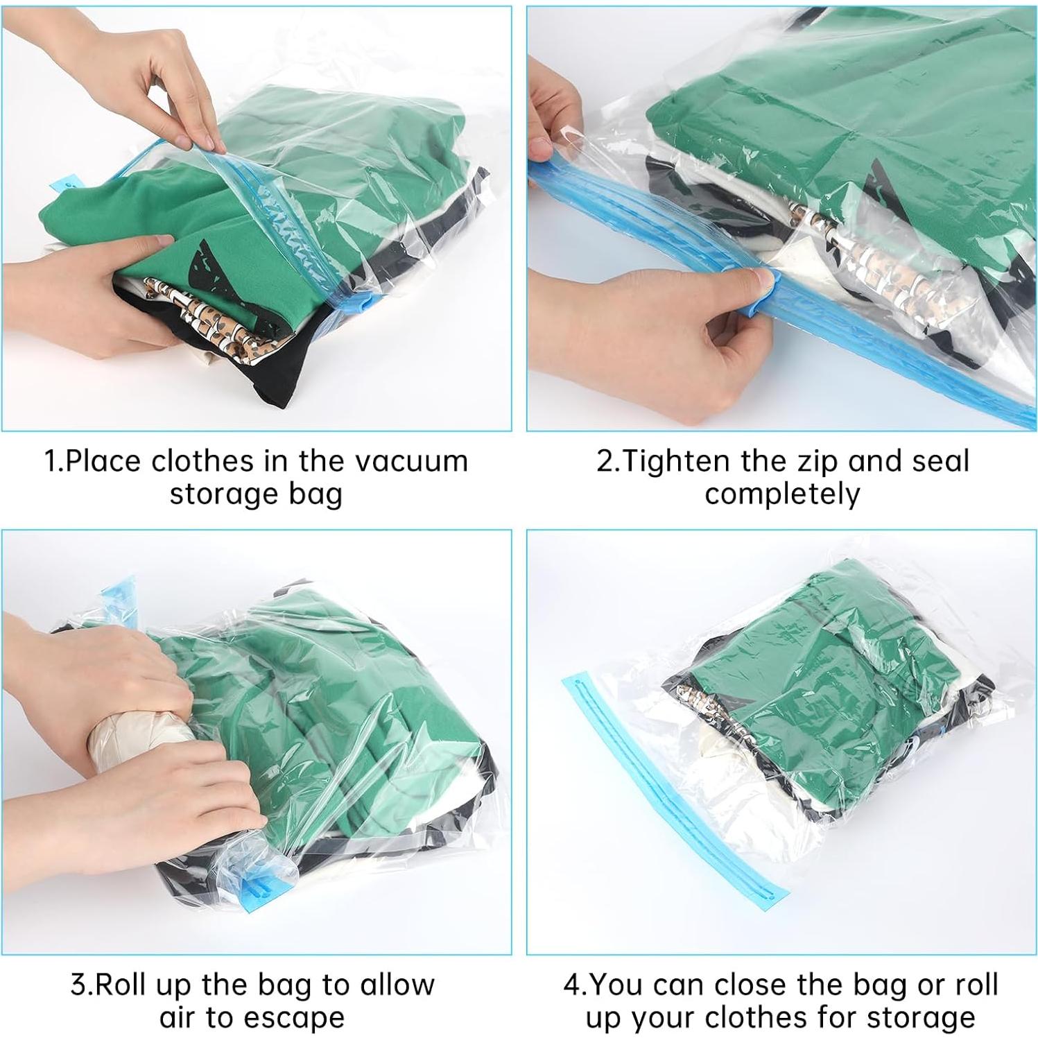 Paquete de 6 Bolsas de Compresión Simarro 35x50cm Ahorra Espacio