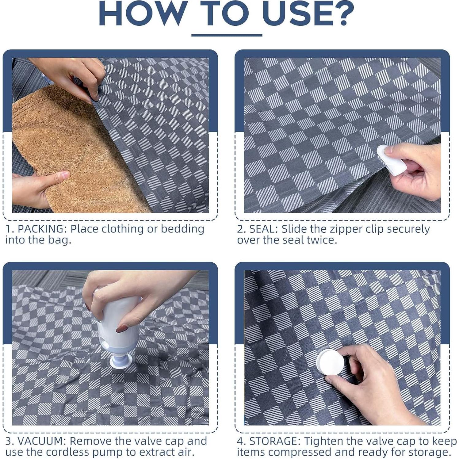 Bolsas de Sellado al Vacío CSUPPCREA 6 Pzas con Bomba Eléctrica