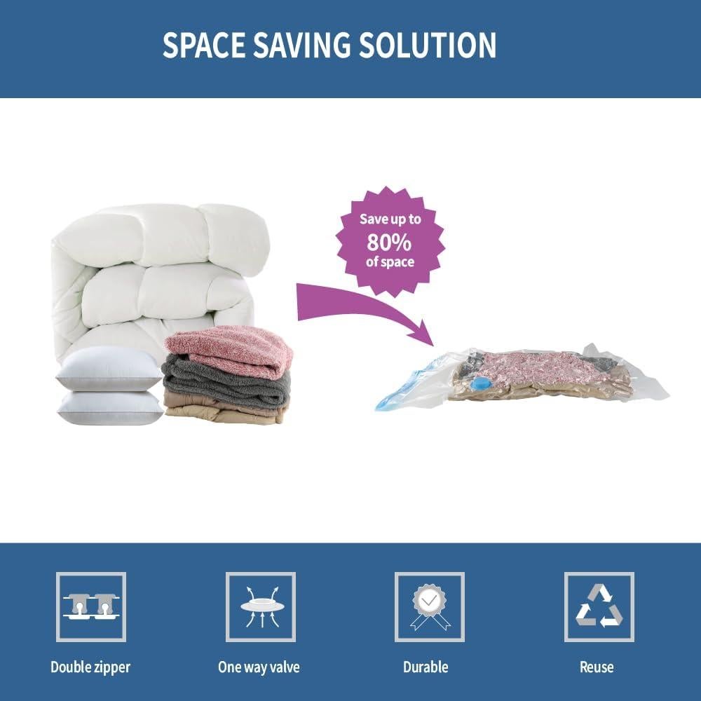 Paquete de 7 Bolsas de Almacenamiento al Vacío GIGAORNIS 60x40cm