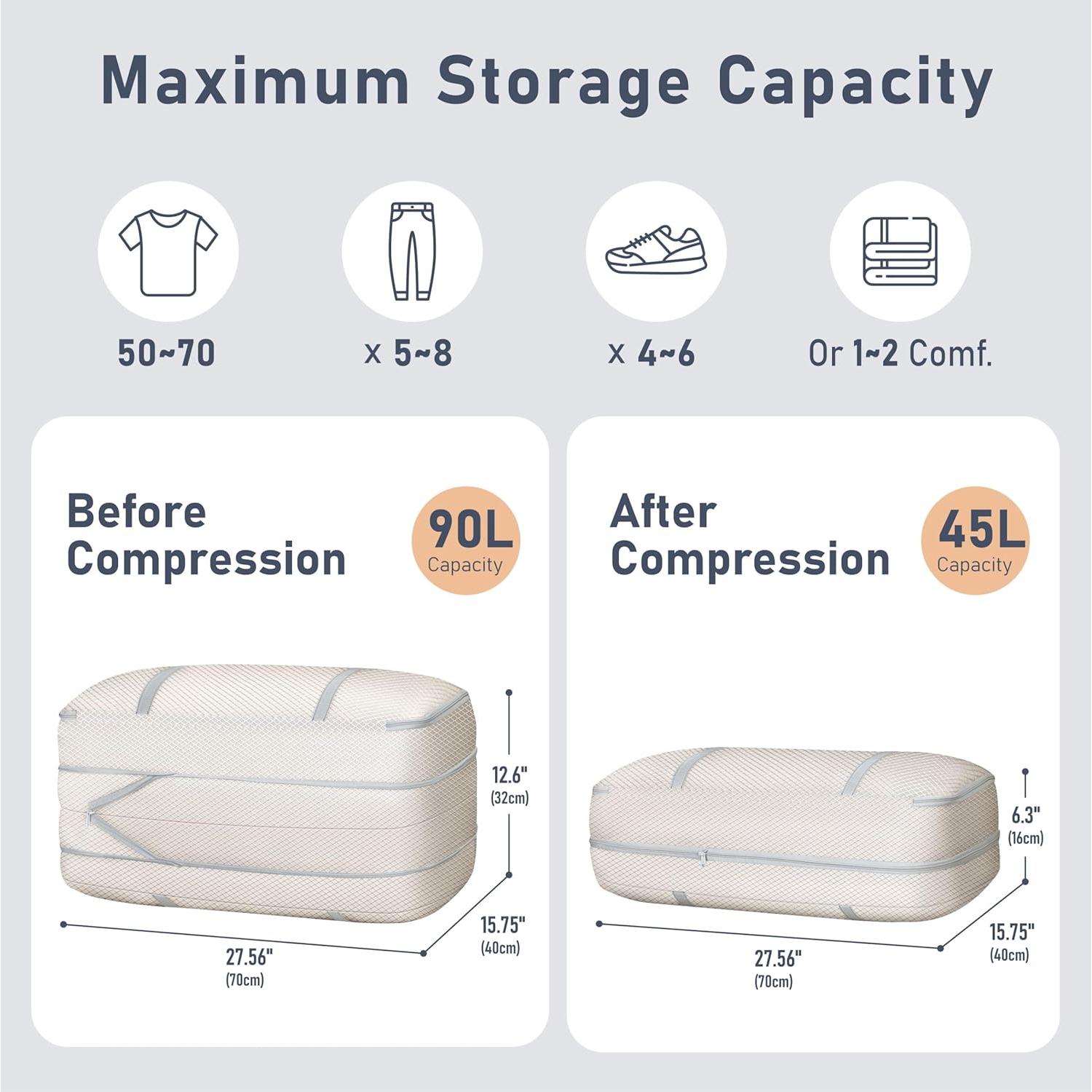 Bolsas de Mudanza DIMJ Extra Grandes 91L - Almacenamiento Compresible