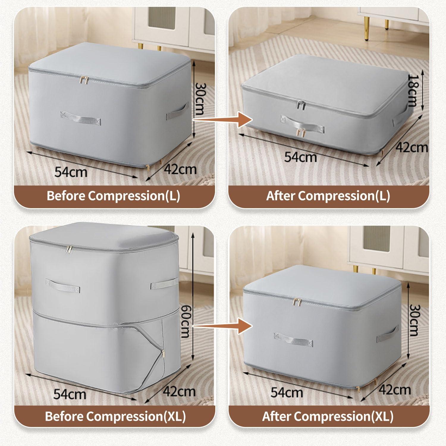 Organizador de Compresión Hoiuter Extra Grande 54x42x76cm Gris