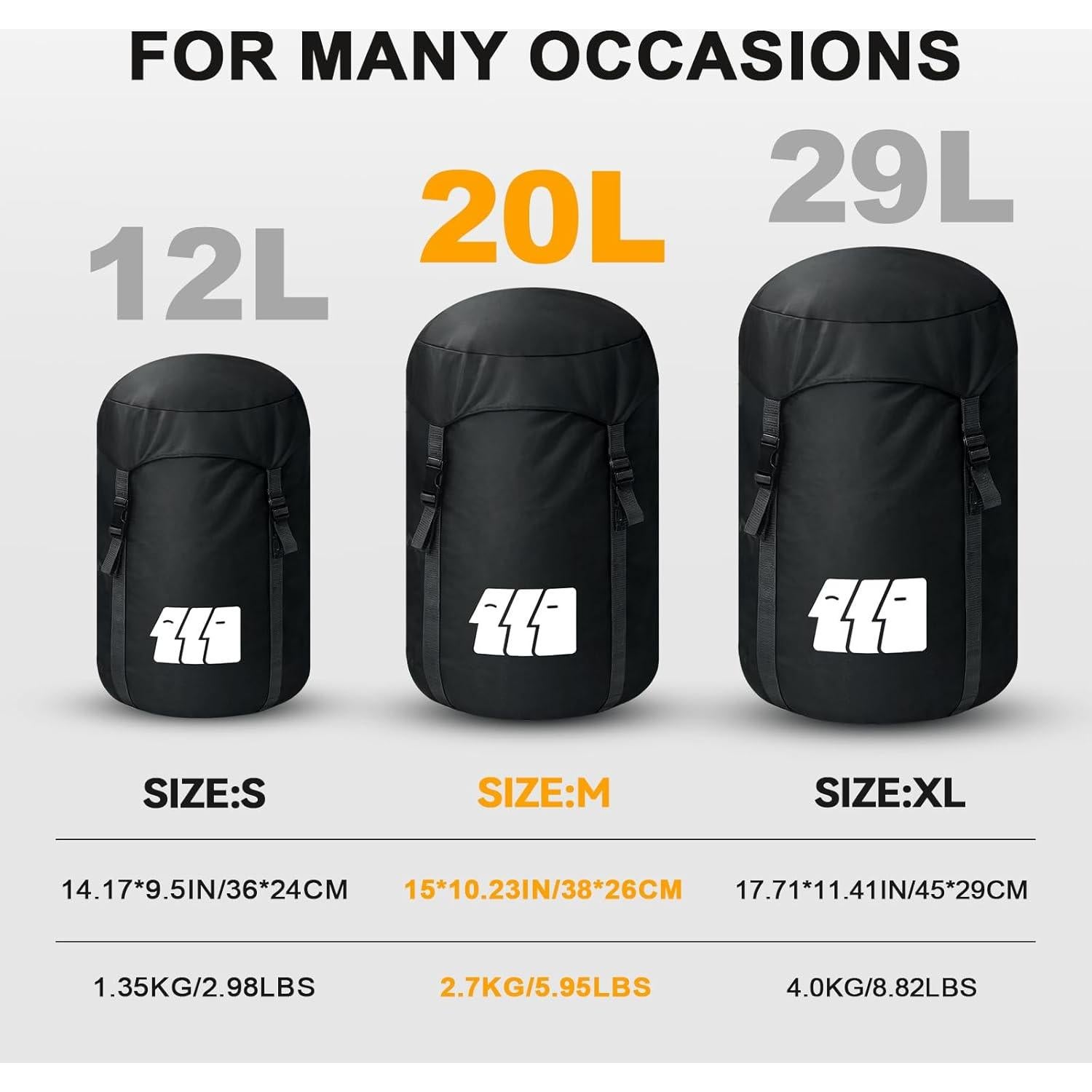 Saco de Compresión TANSTRIDER Negro M 20L Impermeable