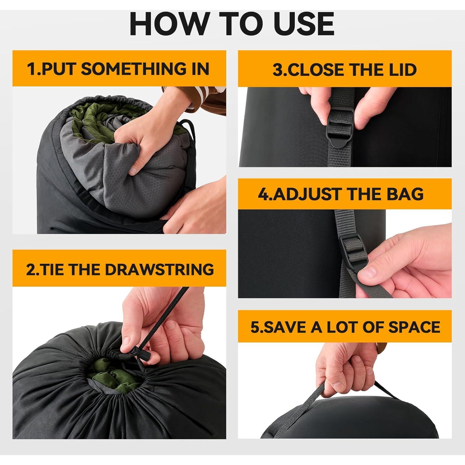 Saco de Compresión TANSTRIDER Negro M 20L Impermeable