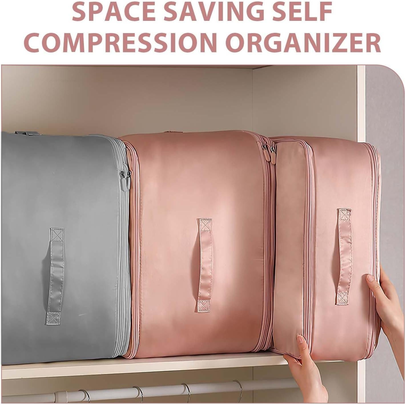 Organizador de Compresión Rednow Rosa Mediano 54x42x30cm