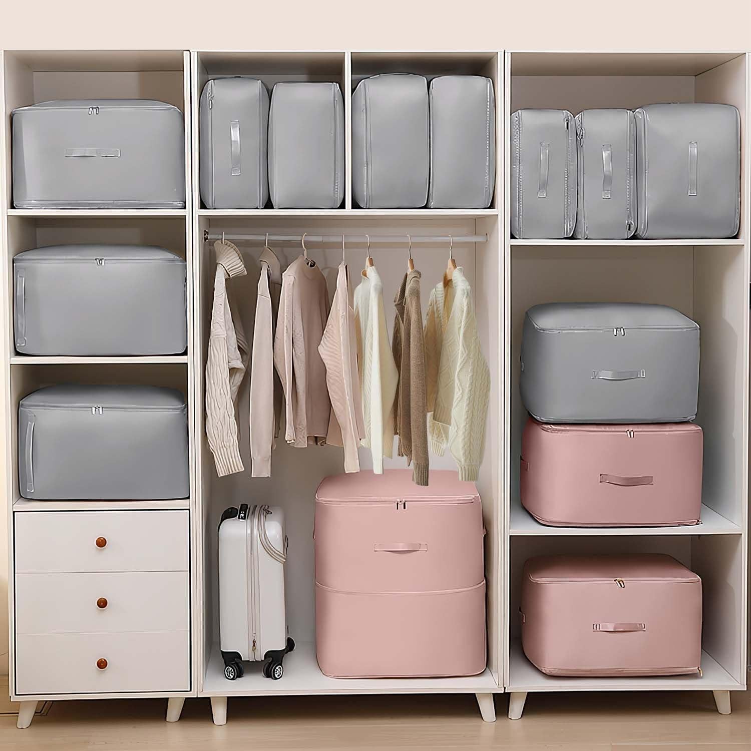 Organizador de Compresión Rednow Rosa Mediano 54x42x30cm