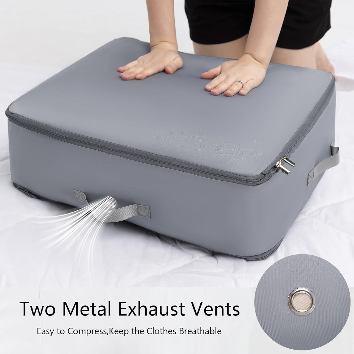Bolsas de Compresión HAIKYPO 2 Paquetes X-Grande Gris