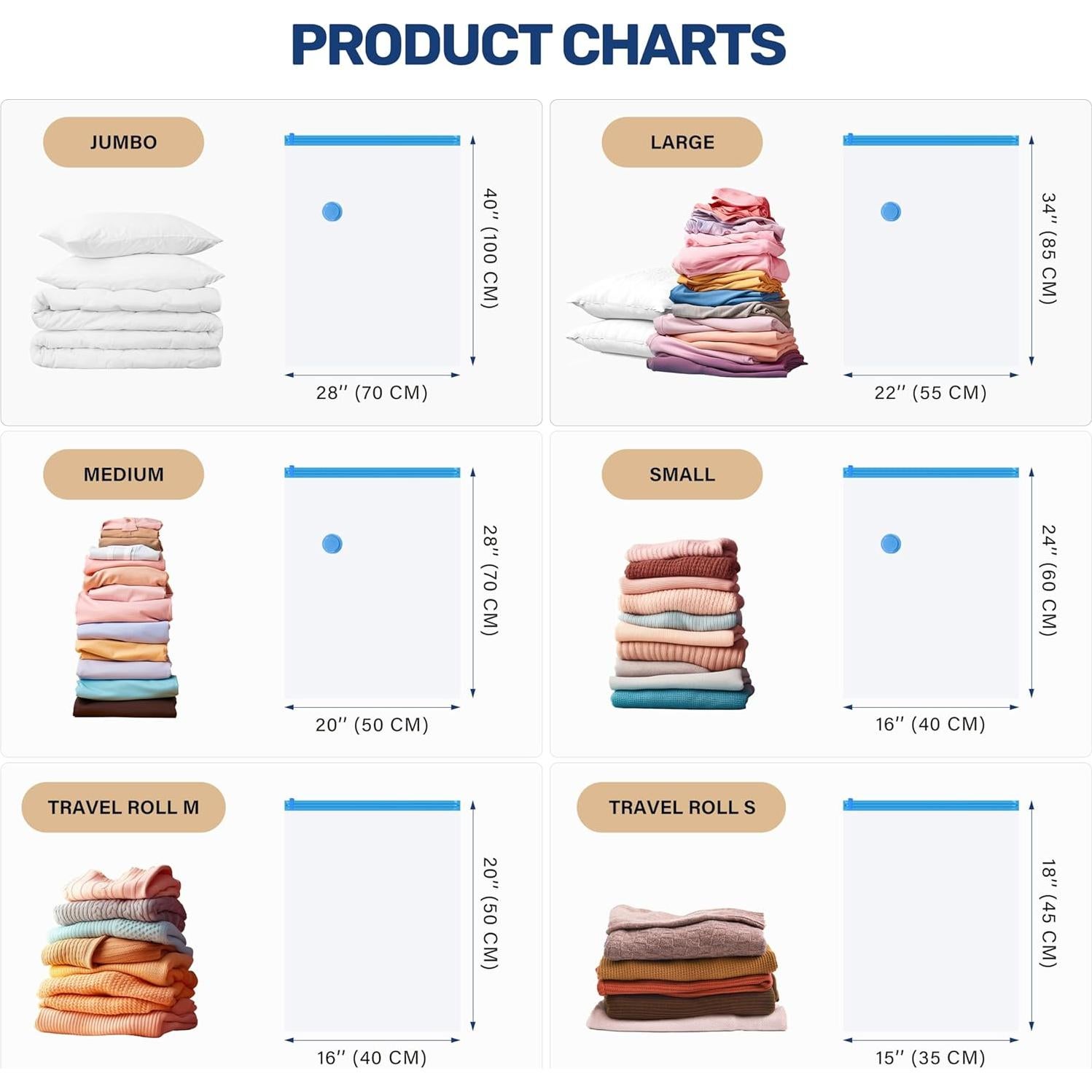 Bolsas de Almacenamiento al Vacío HealSmart 20 Piezas