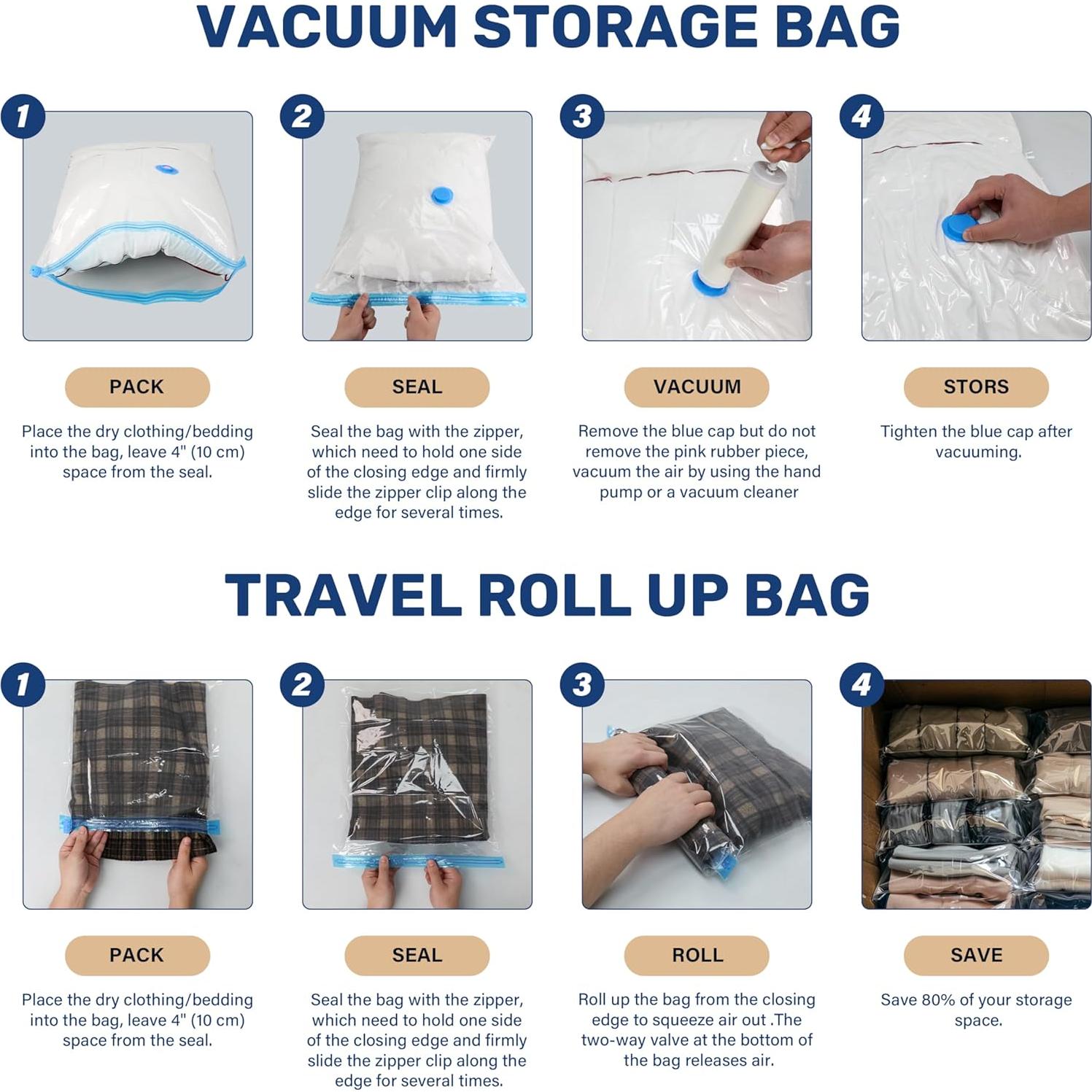 Bolsas de Almacenamiento al Vacío HealSmart 20 Piezas