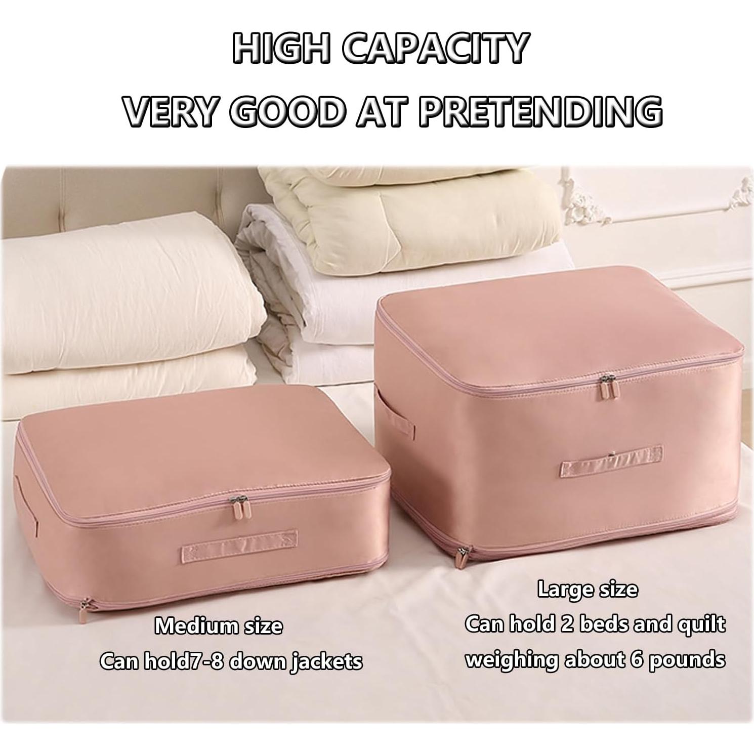 Bolsas de Almacenamiento de Compresión Rkssws 2PCS Rosa Grande