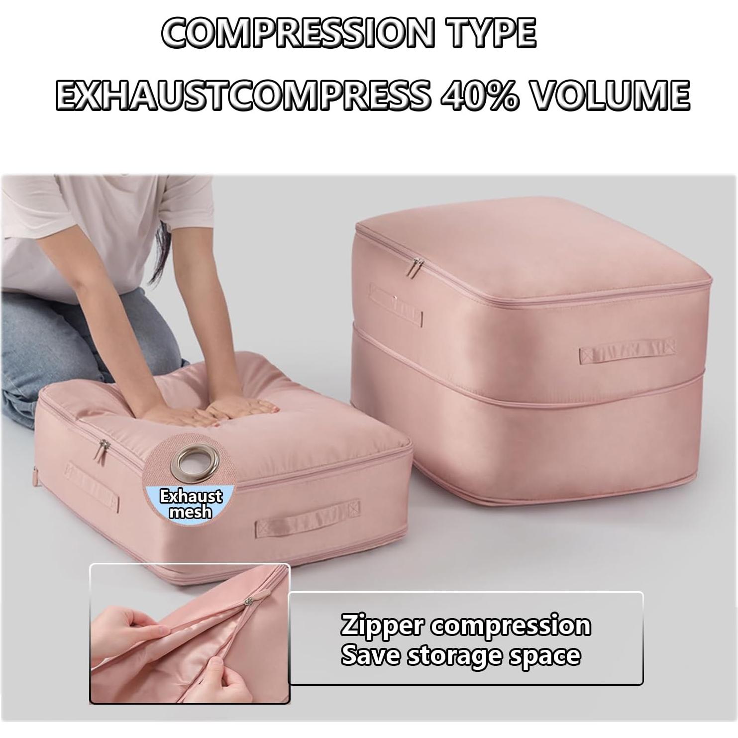 Bolsas de Almacenamiento de Compresión Rkssws 2PCS Rosa Grande