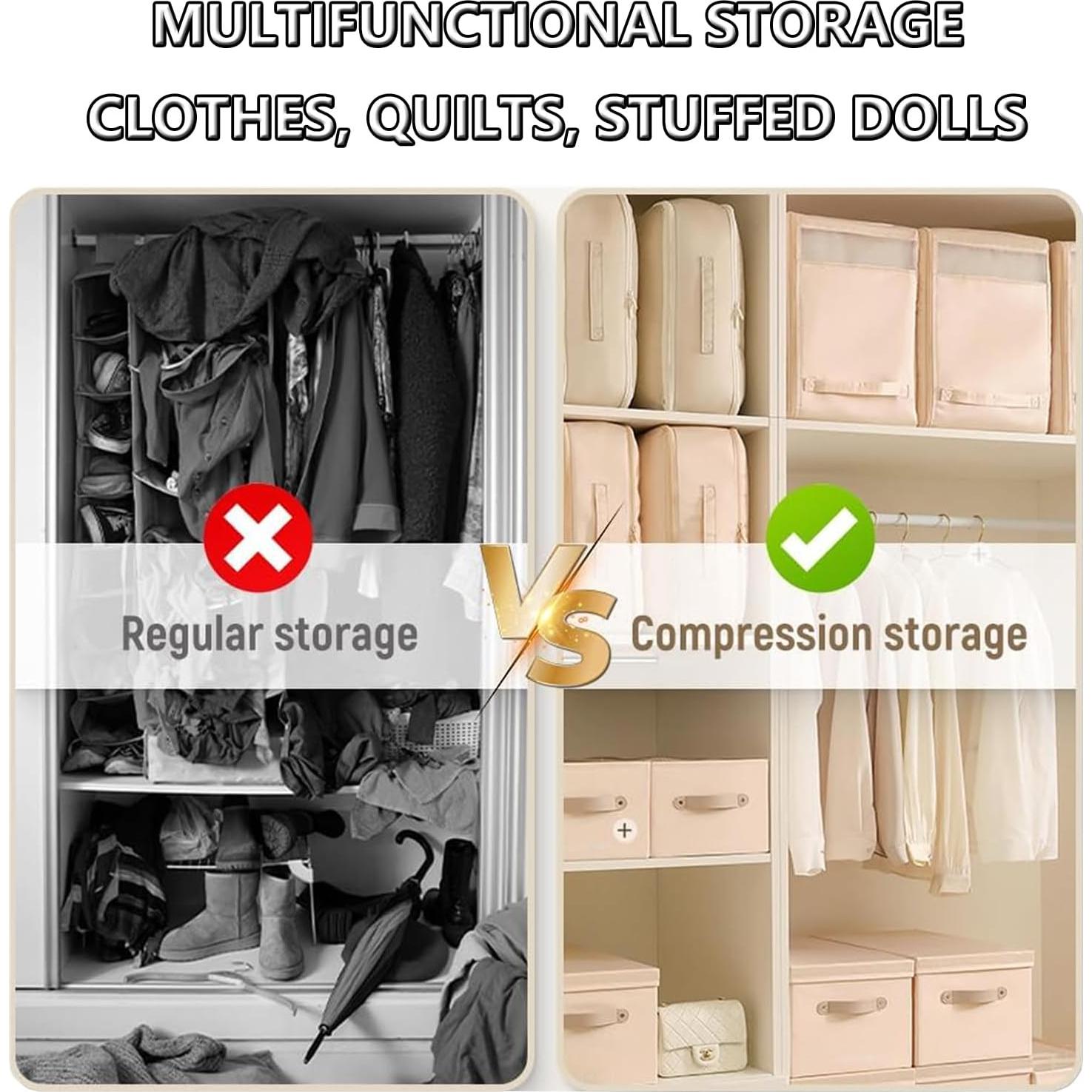 Bolsas de Almacenamiento de Compresión Rkssws 2PCS Rosa Grande