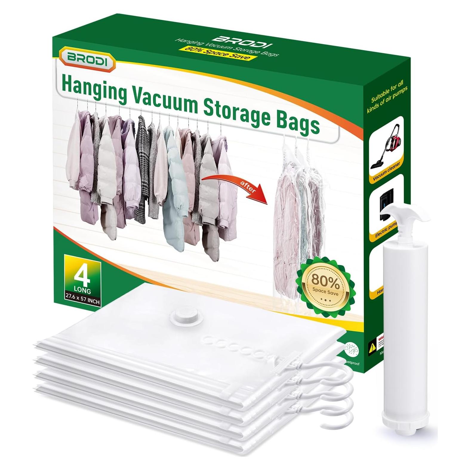 Bolsas de Almacenamiento al Vacío Colgantes Brodi 4 Pzas 70x145cm