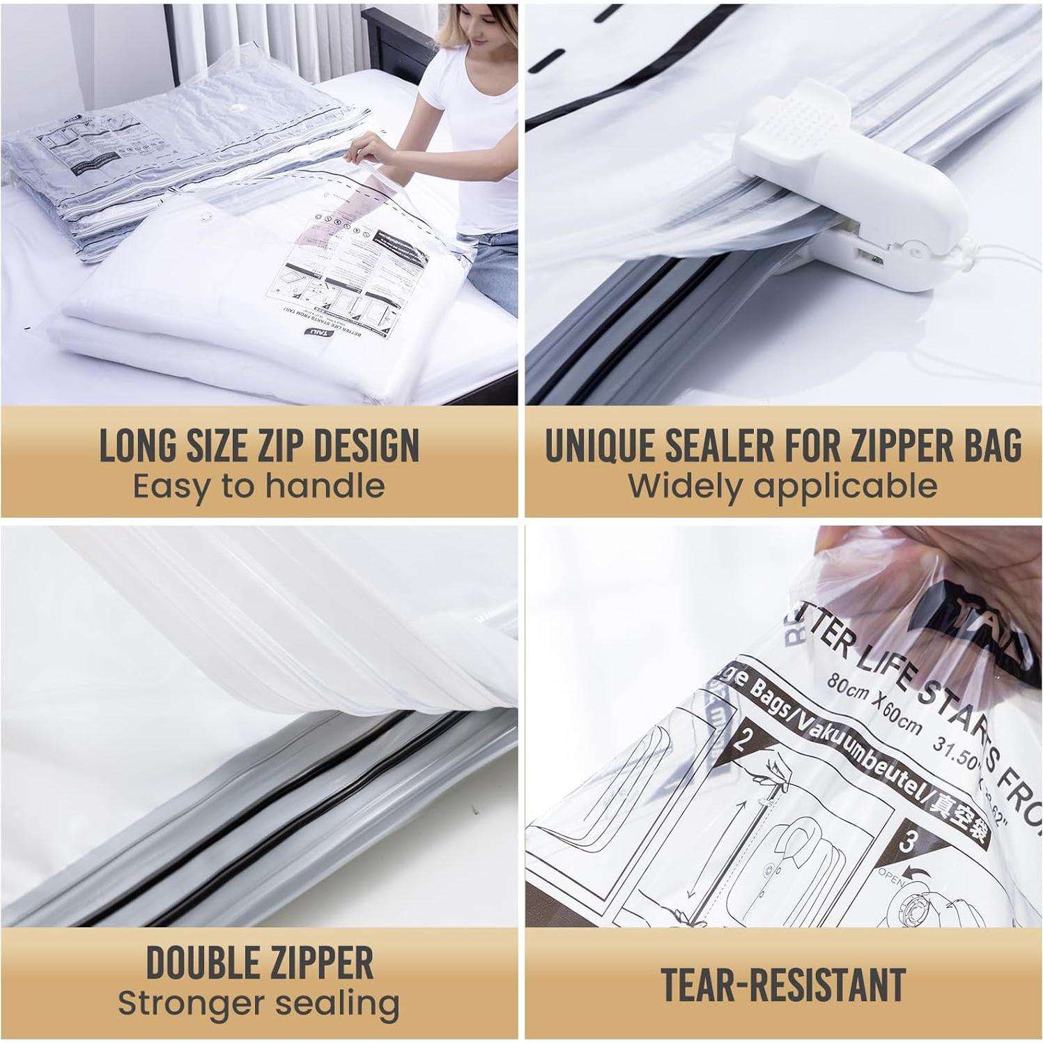 Bolsas de Almacenamiento al Vacío TAILI 10 Combo Transparente