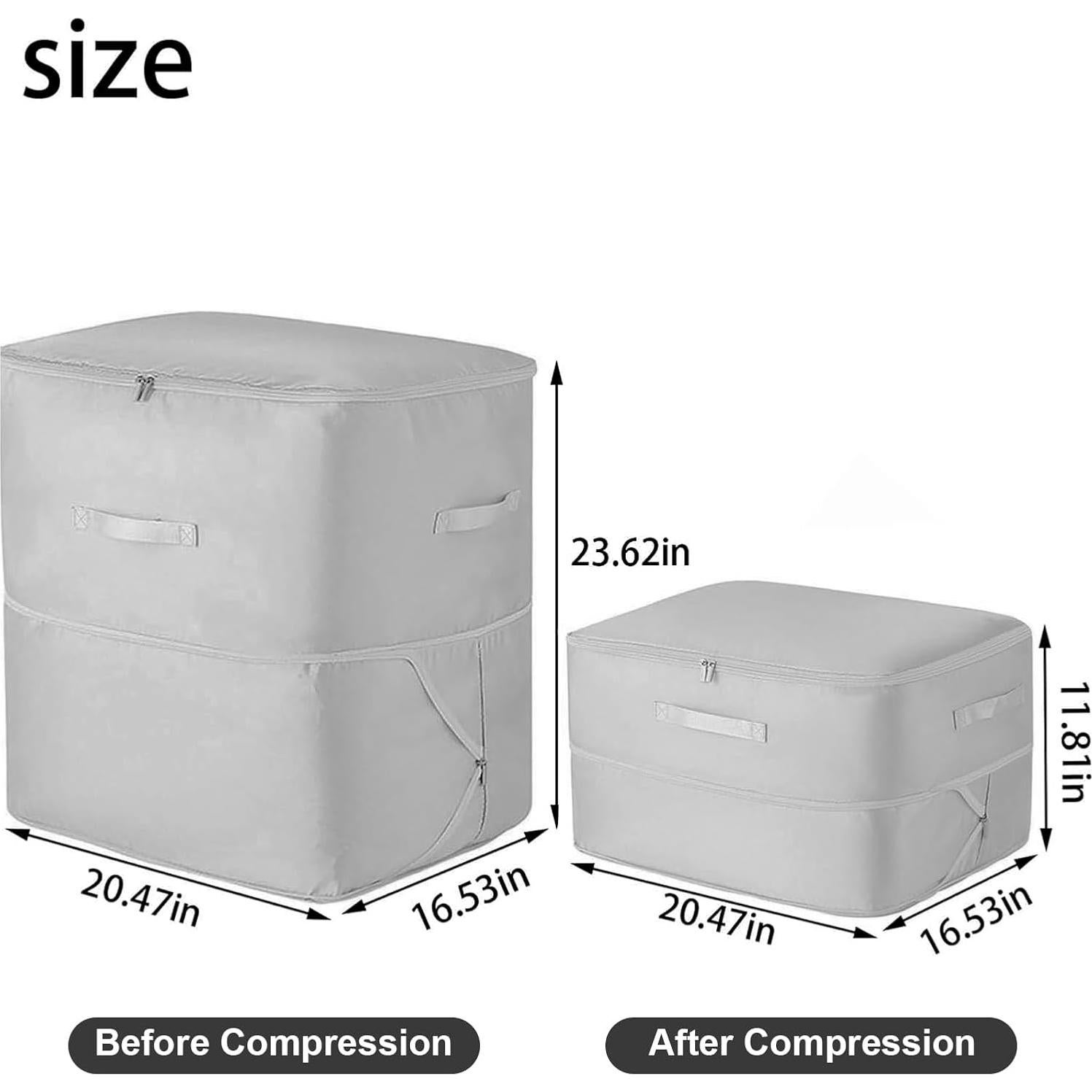 2 Bolsas de Almacenamiento Amugret Compresibles 132L Gris
