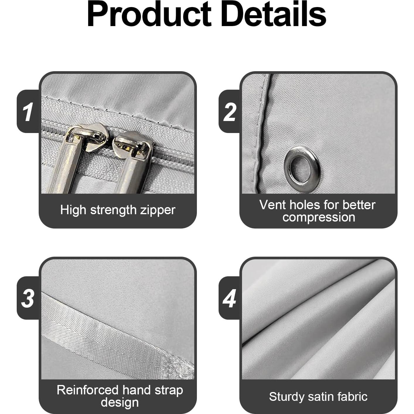 2 Bolsas de Almacenamiento Amugret Compresibles 132L Gris