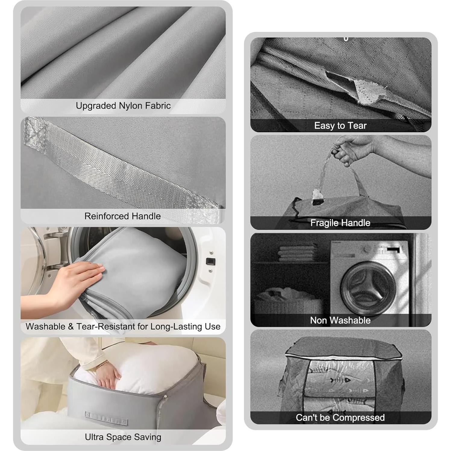 2 Bolsas de Almacenamiento Amugret Compresibles 132L Gris