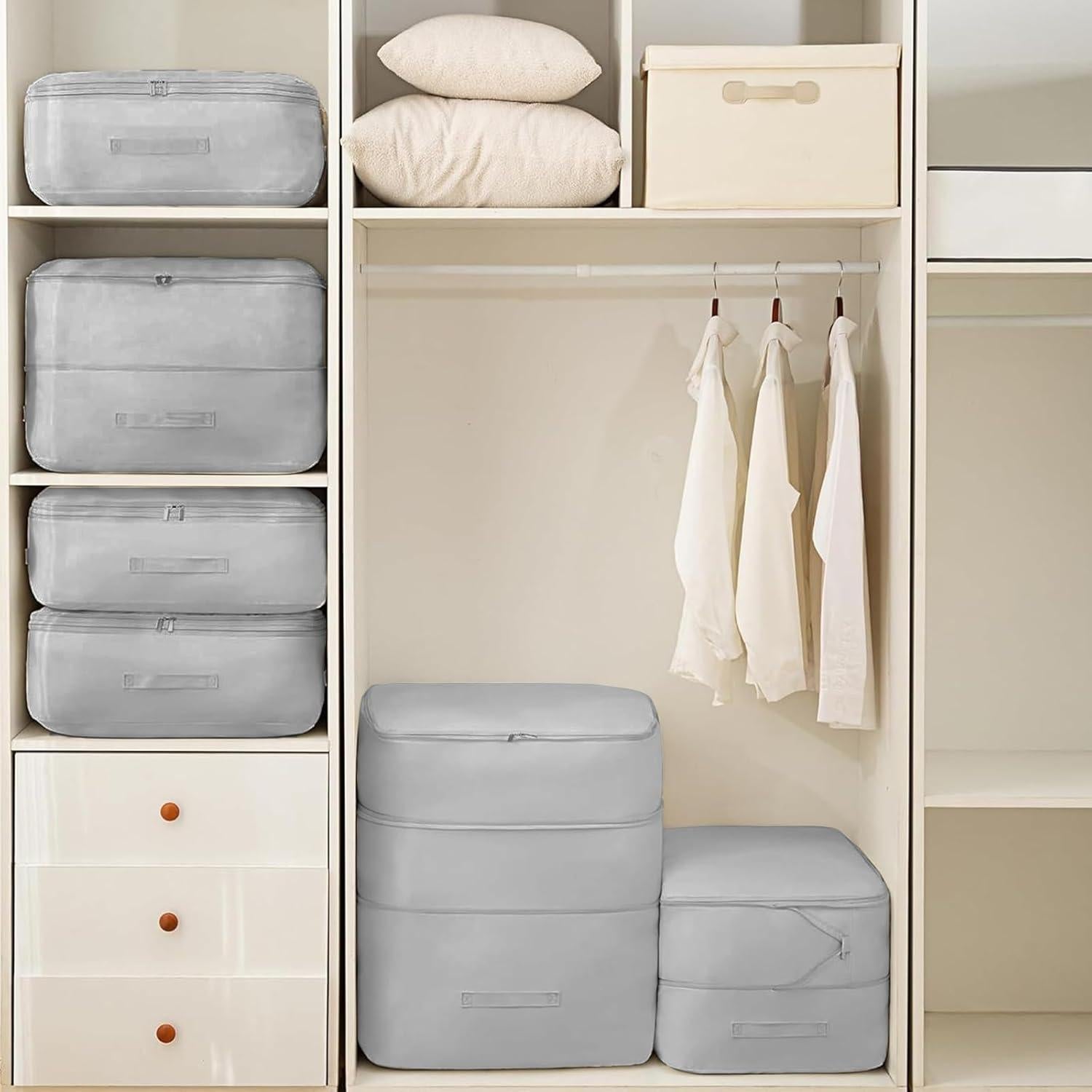 2 Bolsas de Almacenamiento Amugret Compresibles 132L Gris