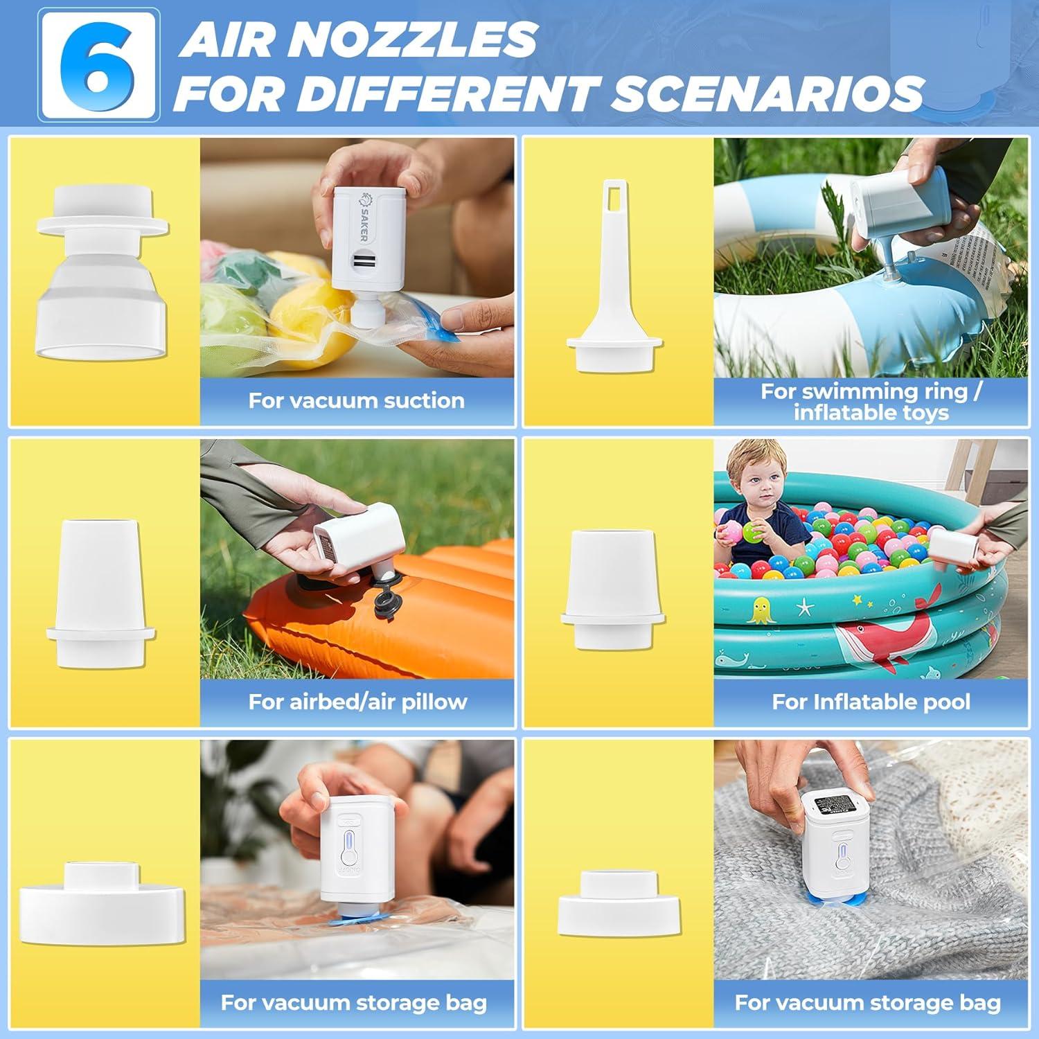 Bolsas de Almacenamiento al Vacío Saker con Bomba Eléctrica 15 Pzas