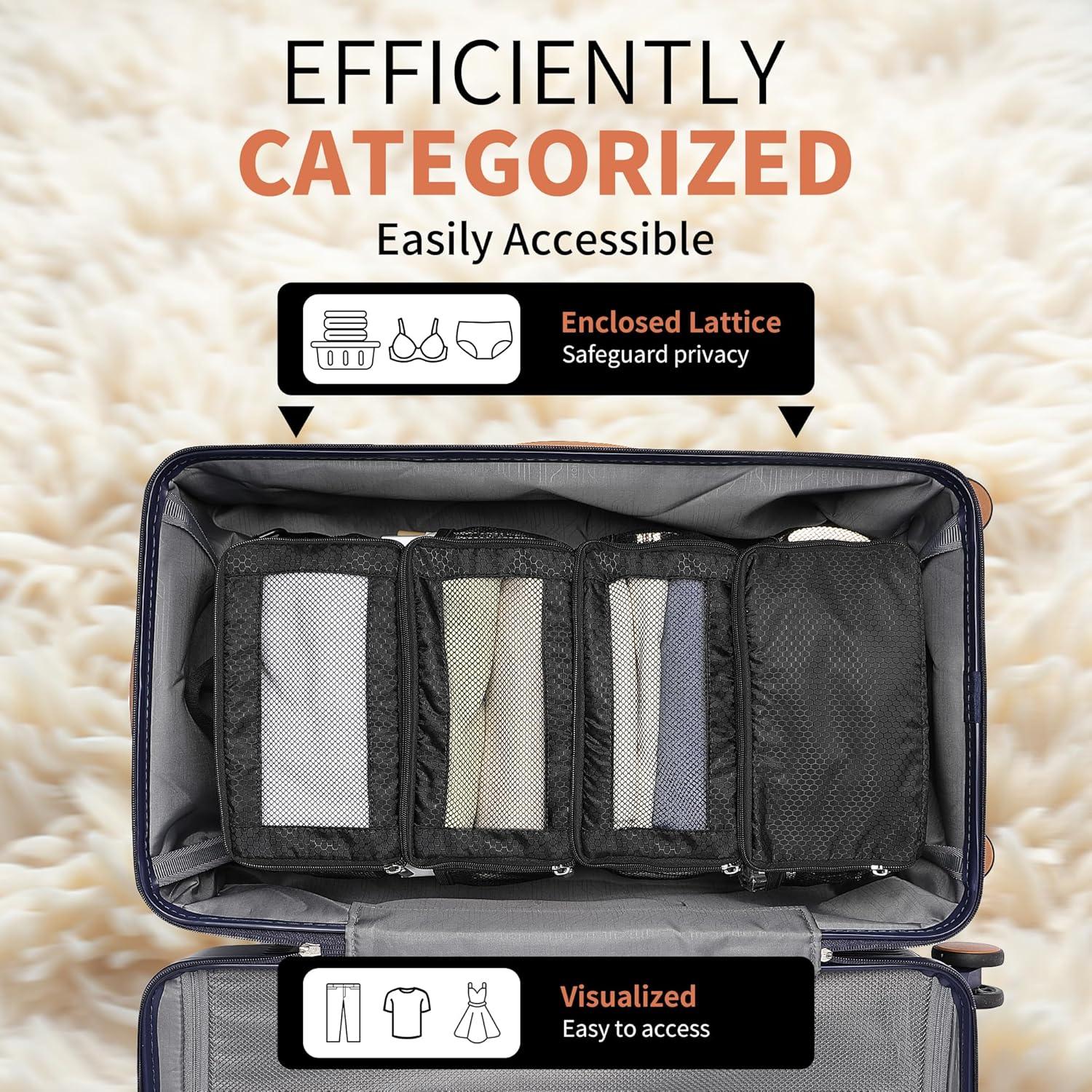 Organizador de Maletas Aucovely Negro Pequeño 48.8x36.8 cm