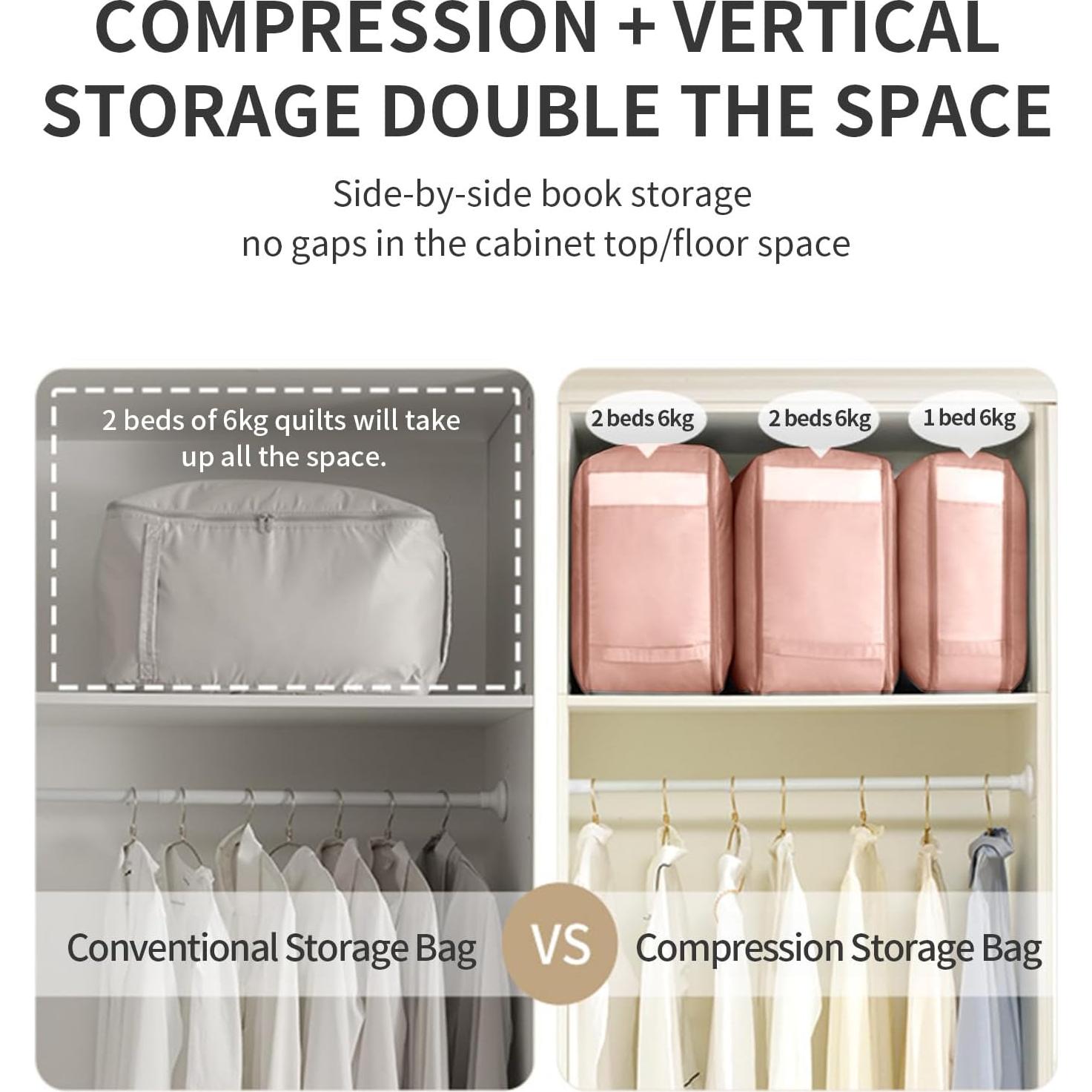 Bolsas de Compresión Tldcdte 2PCS Rosa 54x42x50cm para Ropa