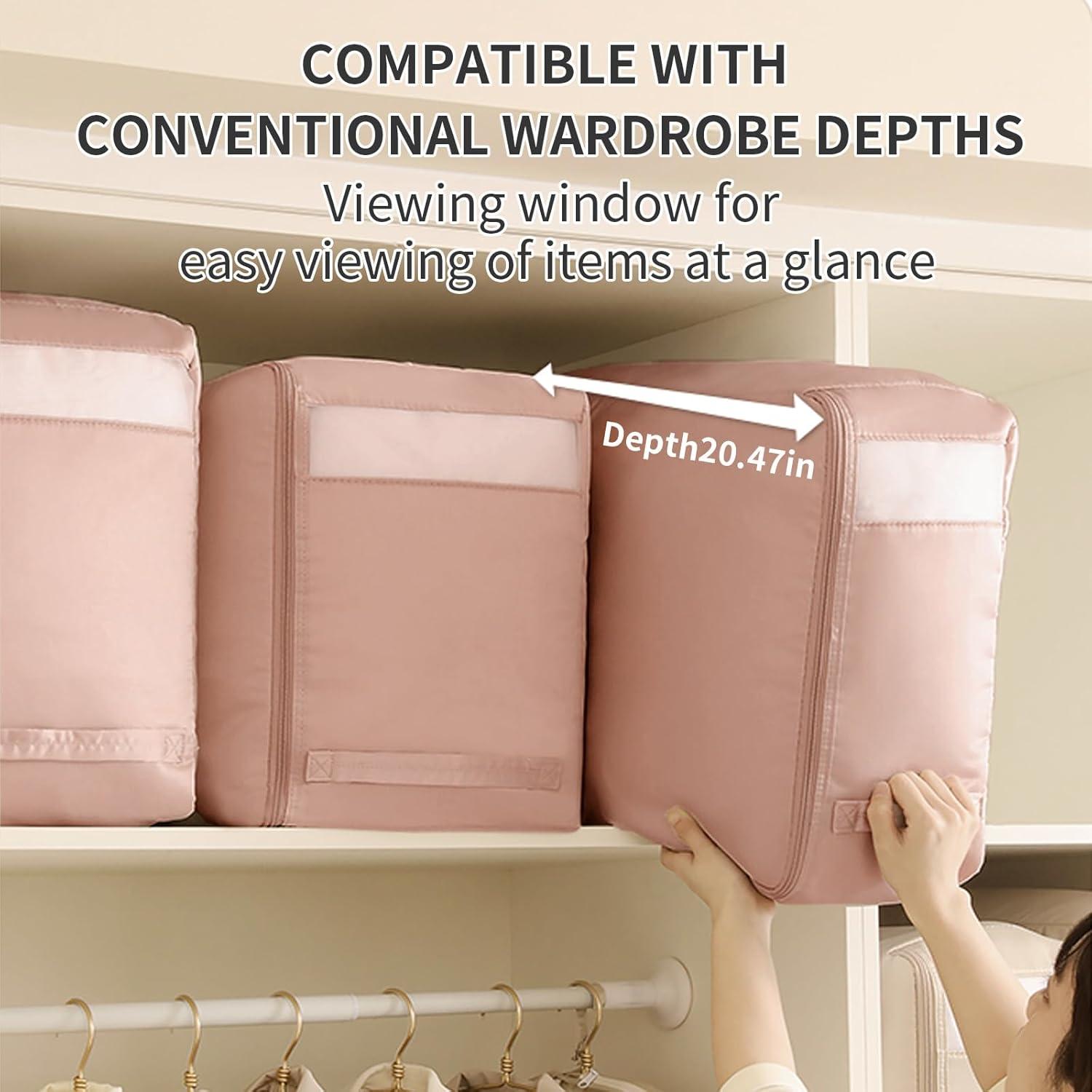 Bolsas de Compresión Tldcdte 2PCS Rosa 54x42x50cm para Ropa