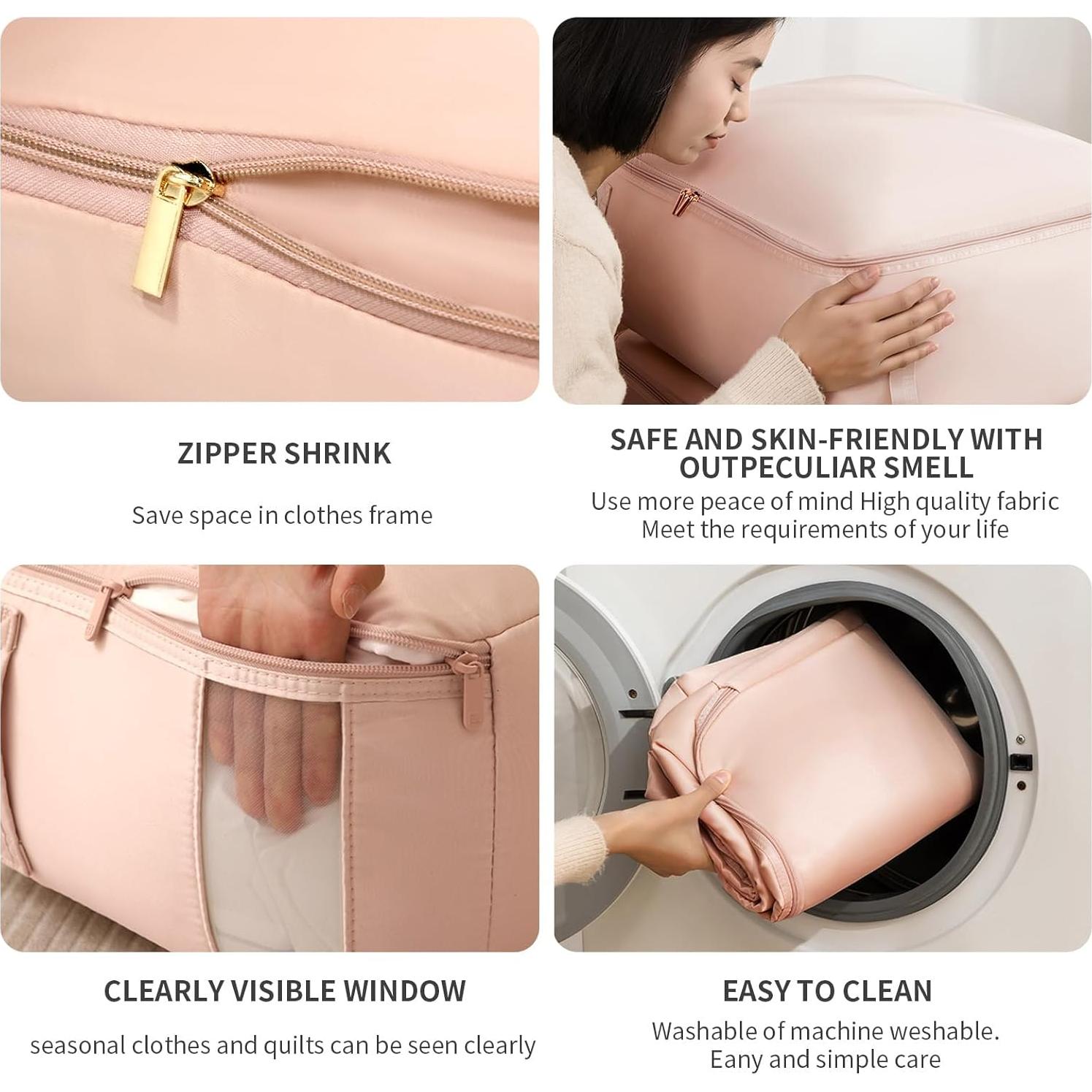 Bolsas de Compresión Tldcdte 2PCS Rosa 54x42x50cm para Ropa