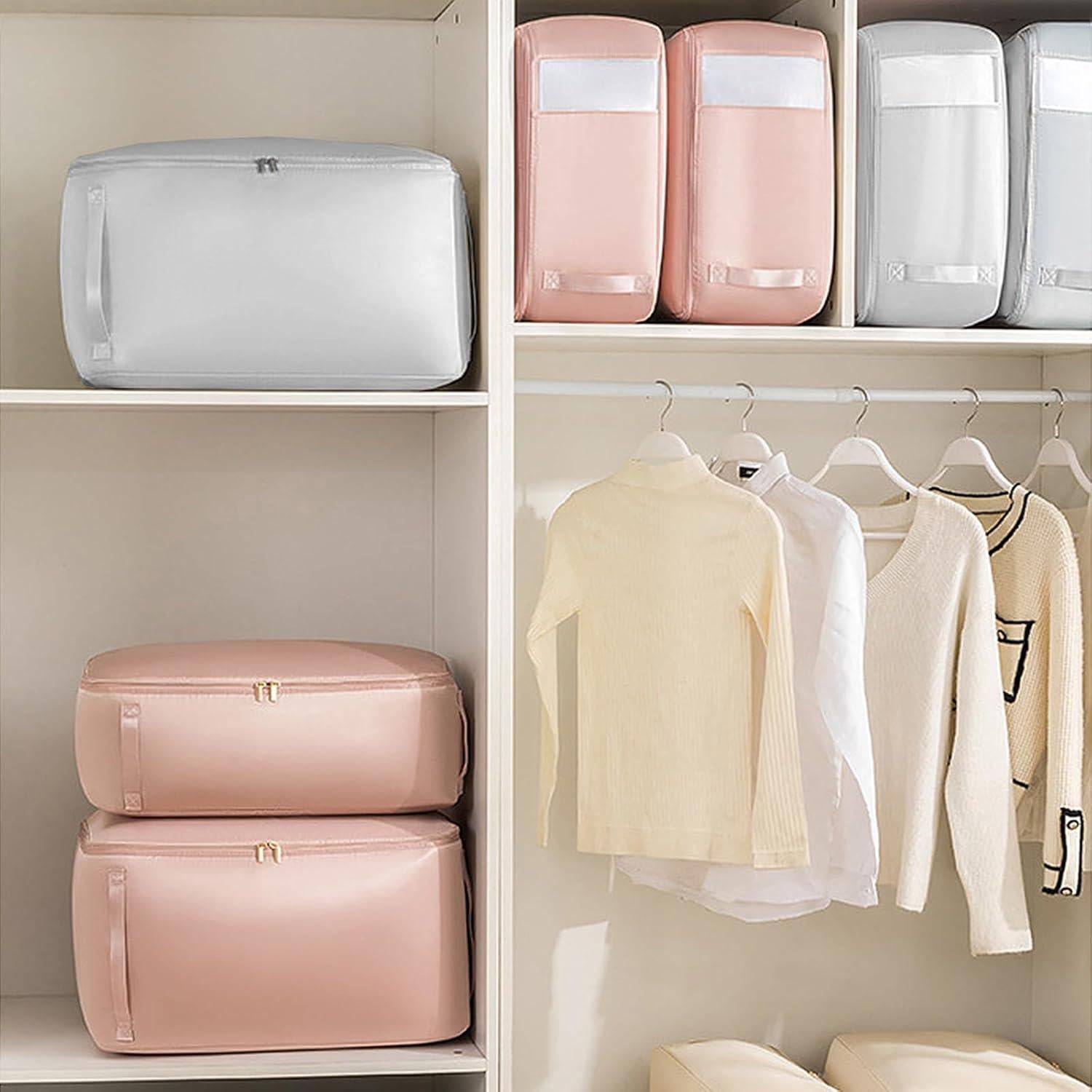 Bolsas de Compresión Tldcdte 2PCS Rosa 54x42x50cm para Ropa