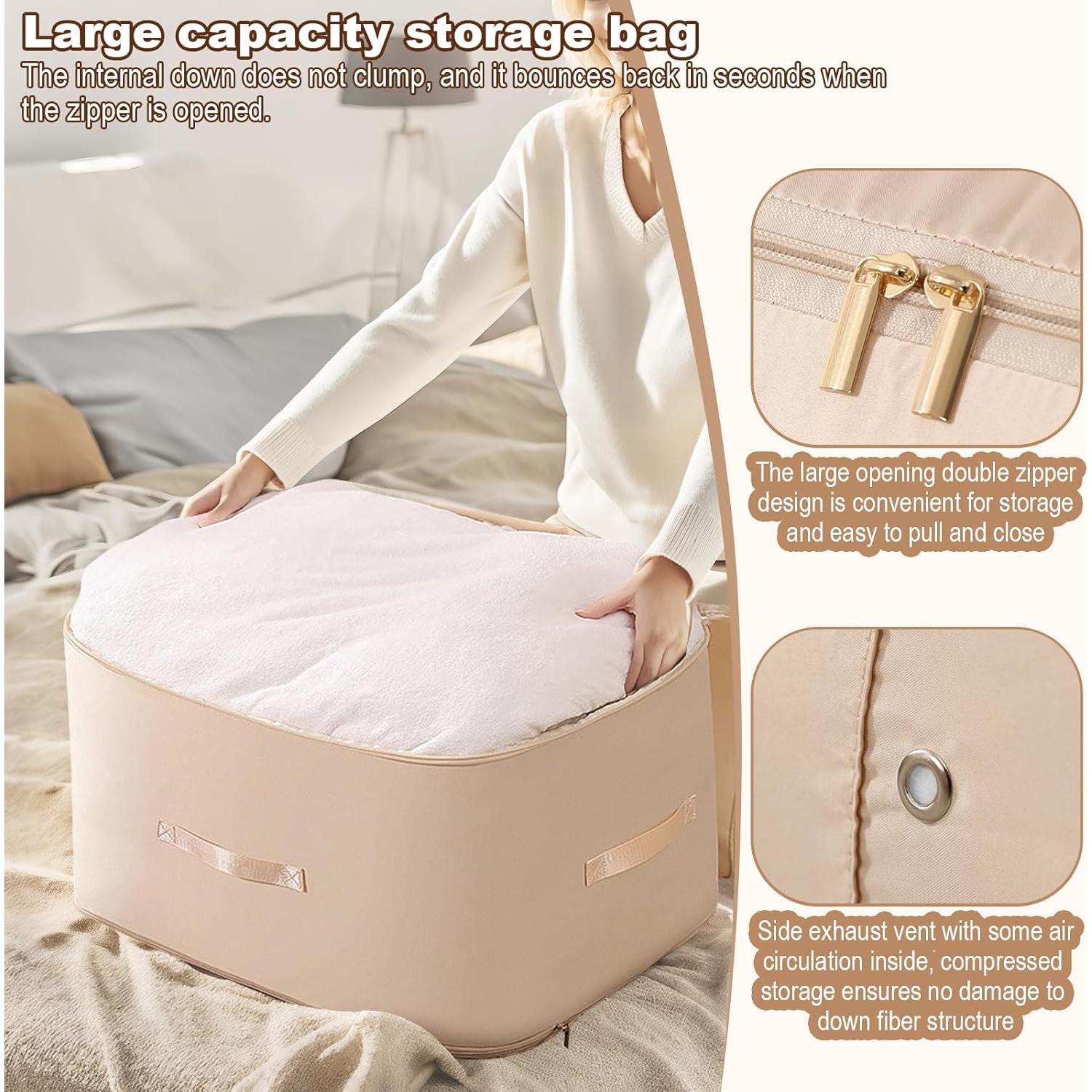 Bolsa de Almacenamiento Compresora Uwqaqx Jumbo Almendra 54x42x60cm