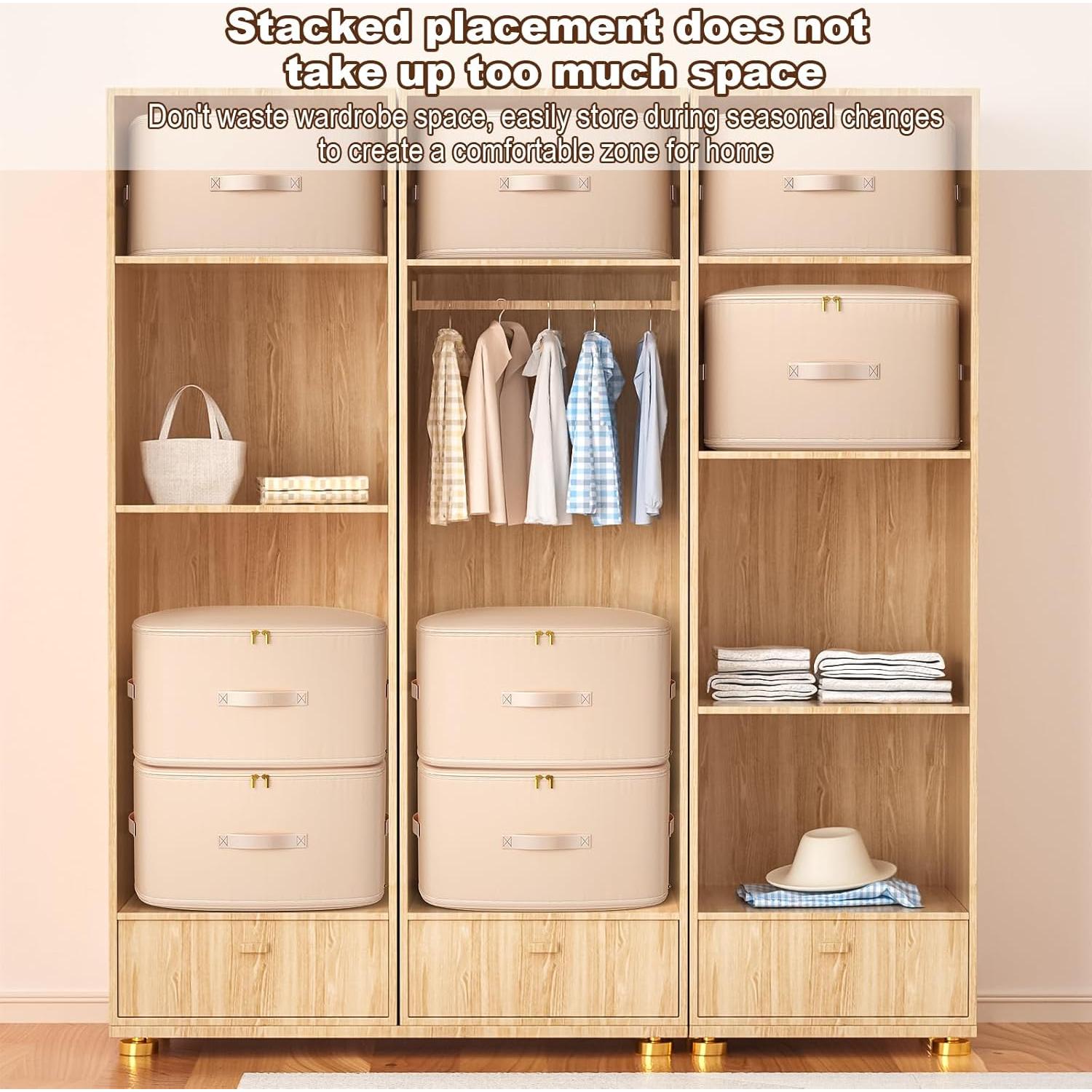 Bolsa de Almacenamiento Compresora Uwqaqx Jumbo Almendra 54x42x60cm