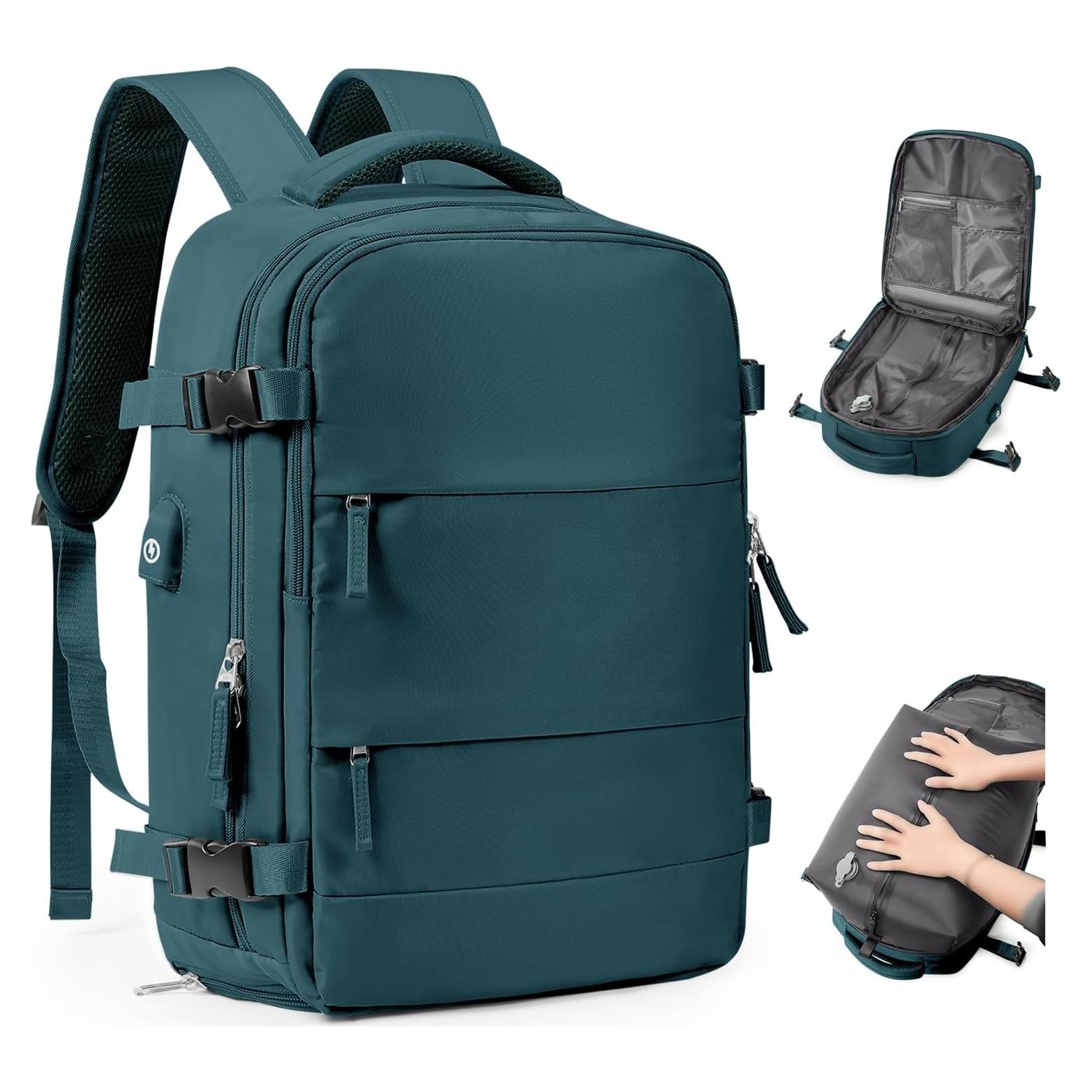 Mochila de Viaje al Vacío Unisex Azul Pavo Real 42x31x17 cm