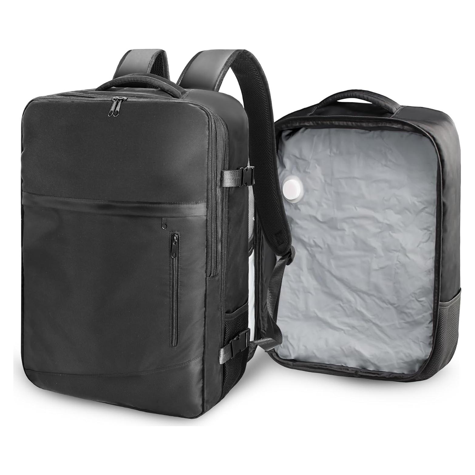 Mochila de Viaje SUOCO 50-60L con Bolsa de Vacío Negra