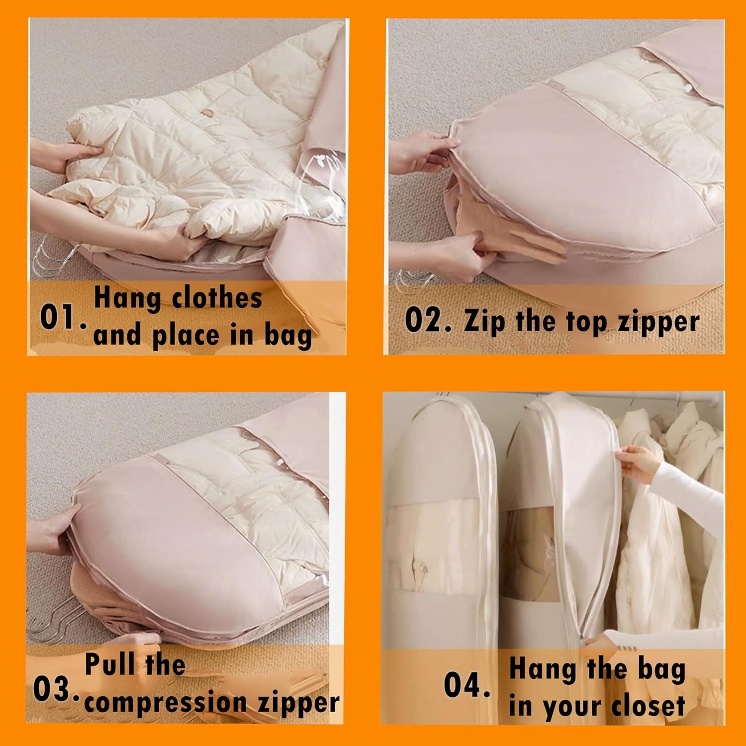 Bolsa Colgante Ahorra Espacio QVOBIUBIU Beige M 89.9x58.4cm