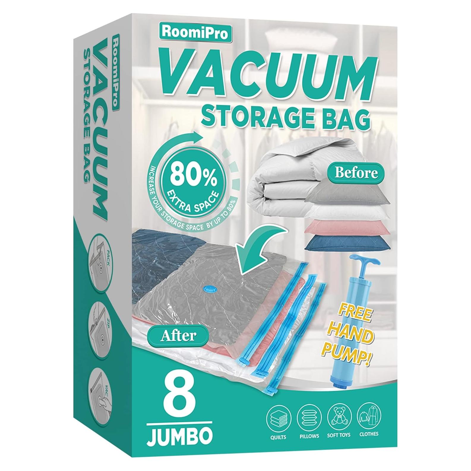 Bolsas de Almacenamiento al Vacío Roomipro Jumbo 8 Pzas