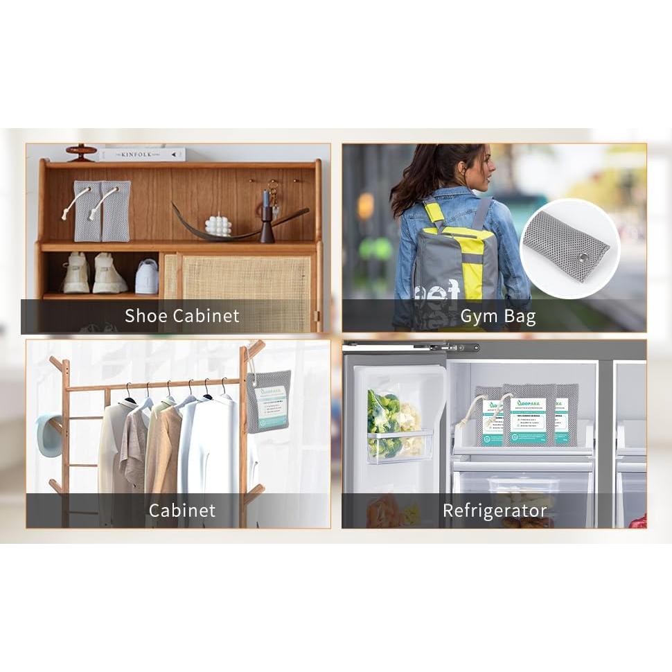 Paquete de 6 Bolsas de Carbón Activado DOPAKA 200g - Purificador de Aire