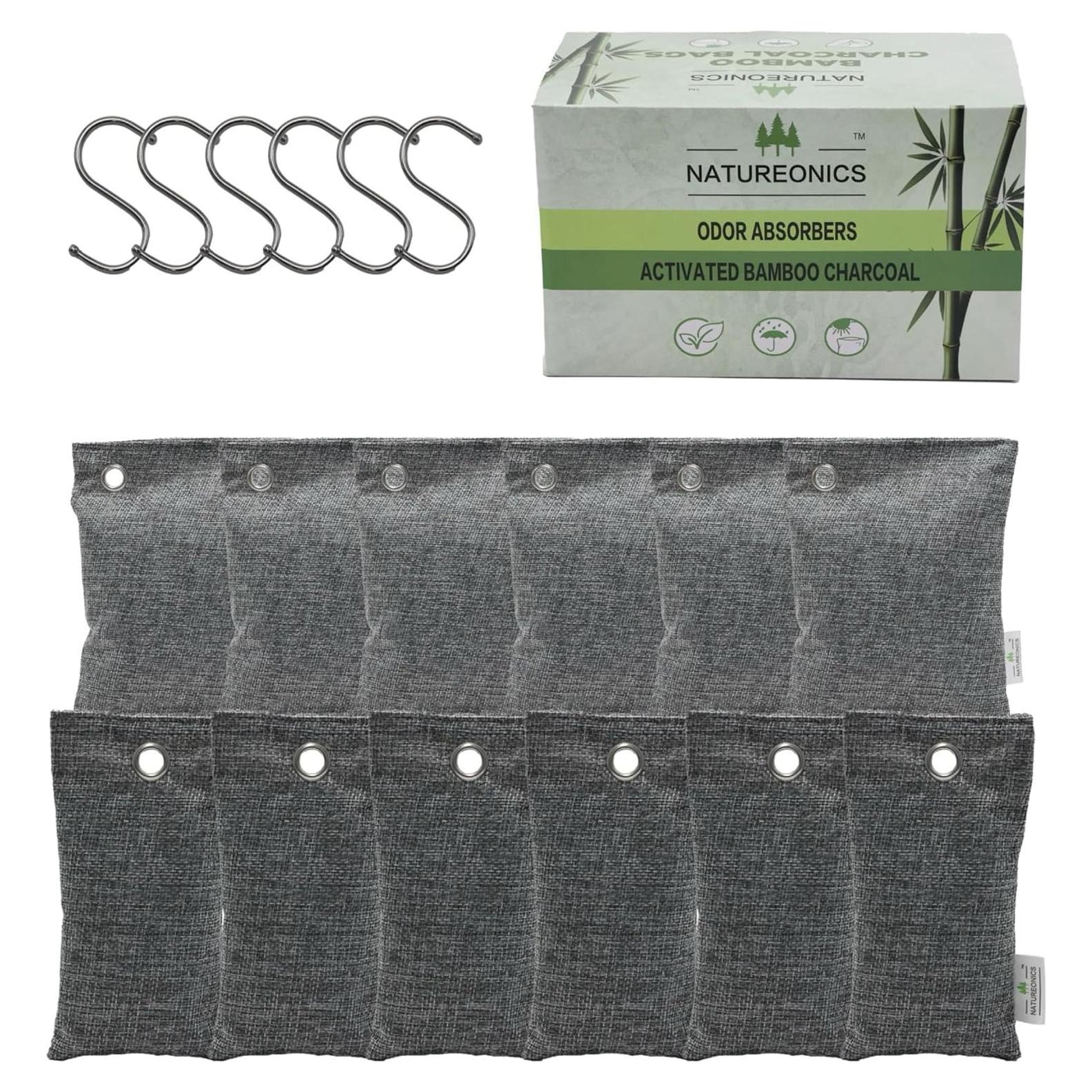 Bolsas Purificadoras de Aire NATUREONICS - Carbón de Bambú 12 Pzas