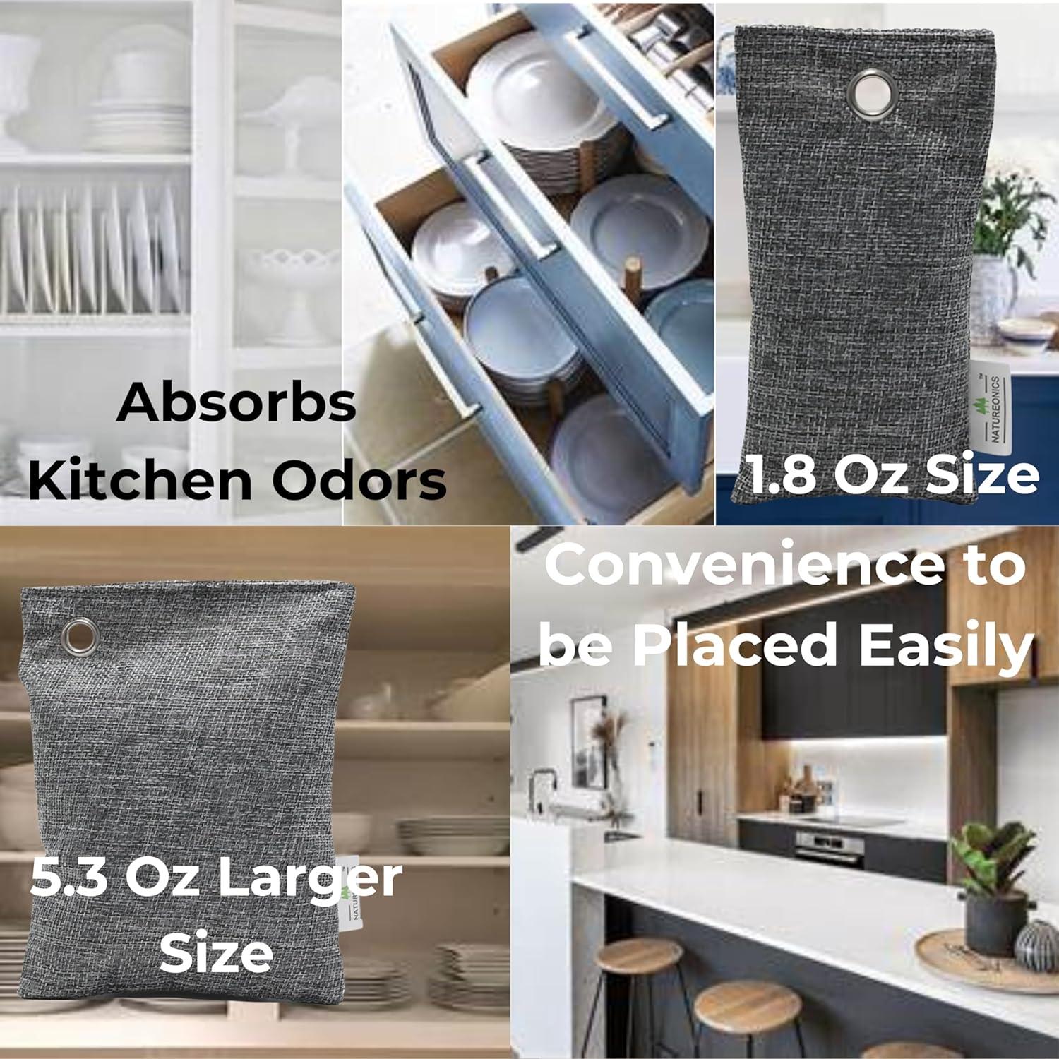 Bolsas Purificadoras de Aire NATUREONICS - Carbón de Bambú 12 Pzas