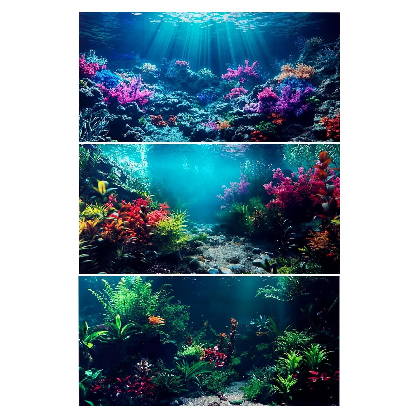 Fondo de Acuario Poliester COMSUN 61x30 cm Corales y Plantas