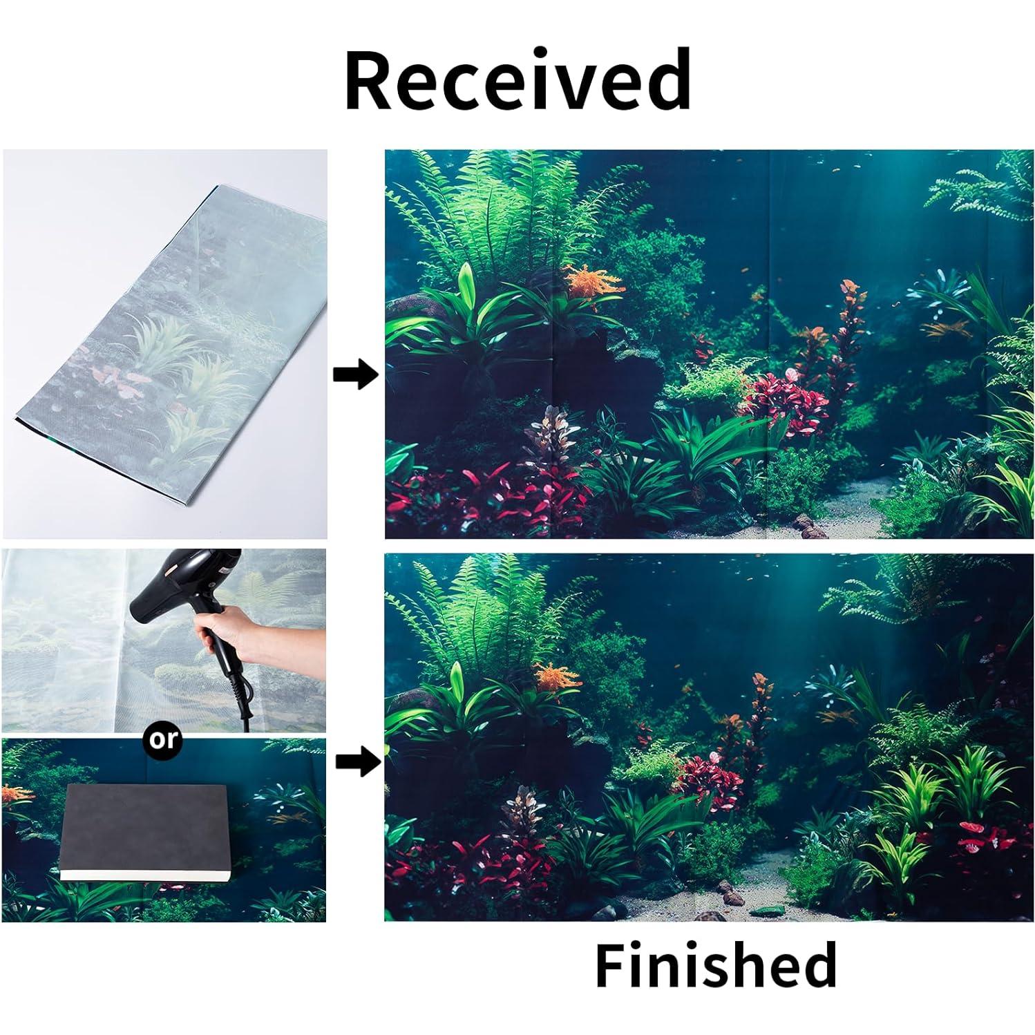 Fondo de Acuario Poliester COMSUN 61x30 cm Corales y Plantas