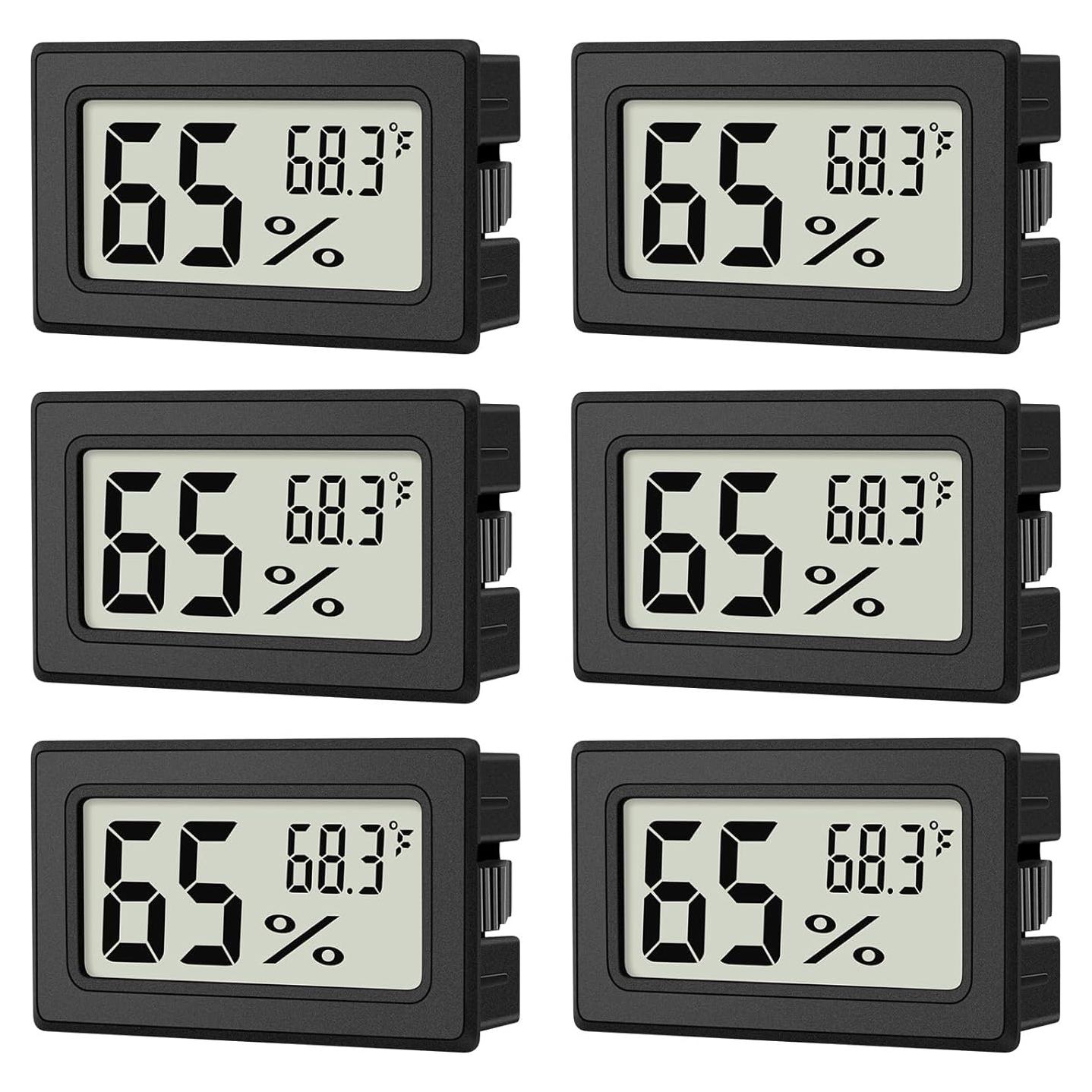 Paquete de 6 Mini Higrómetros Digitales ANFBYOH - Medidor de Humedad y Temperatura Interior
