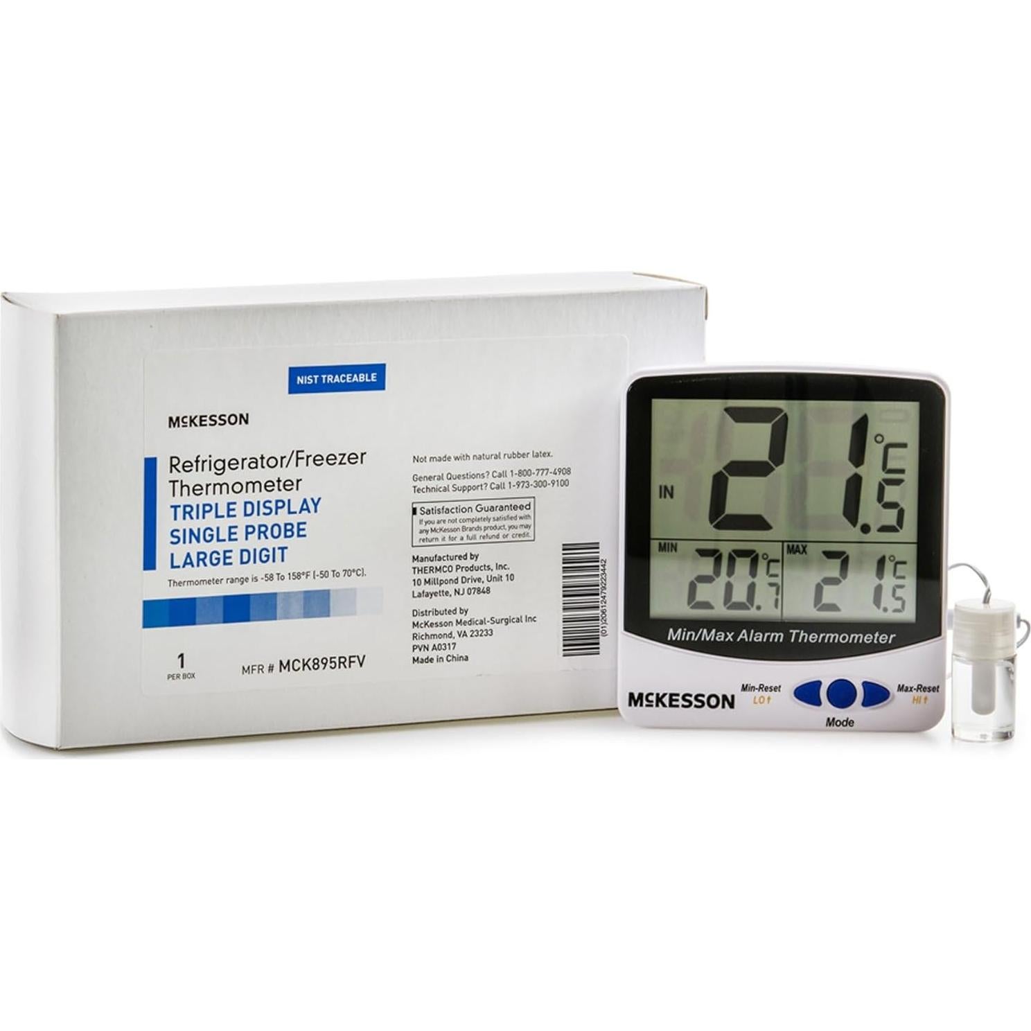 Termómetro Digital McKesson para Refrigerador y Congelador con Triple Pantalla