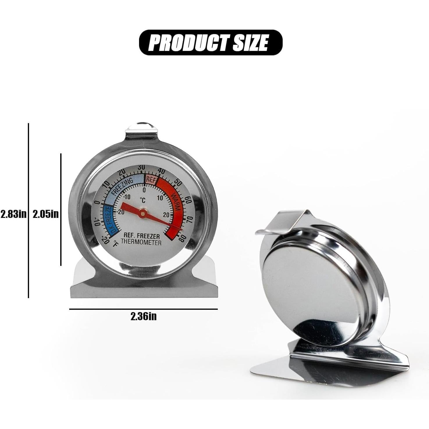 Paquete de 4 termómetros analógicos lqwidyf para refrigerador y congelador