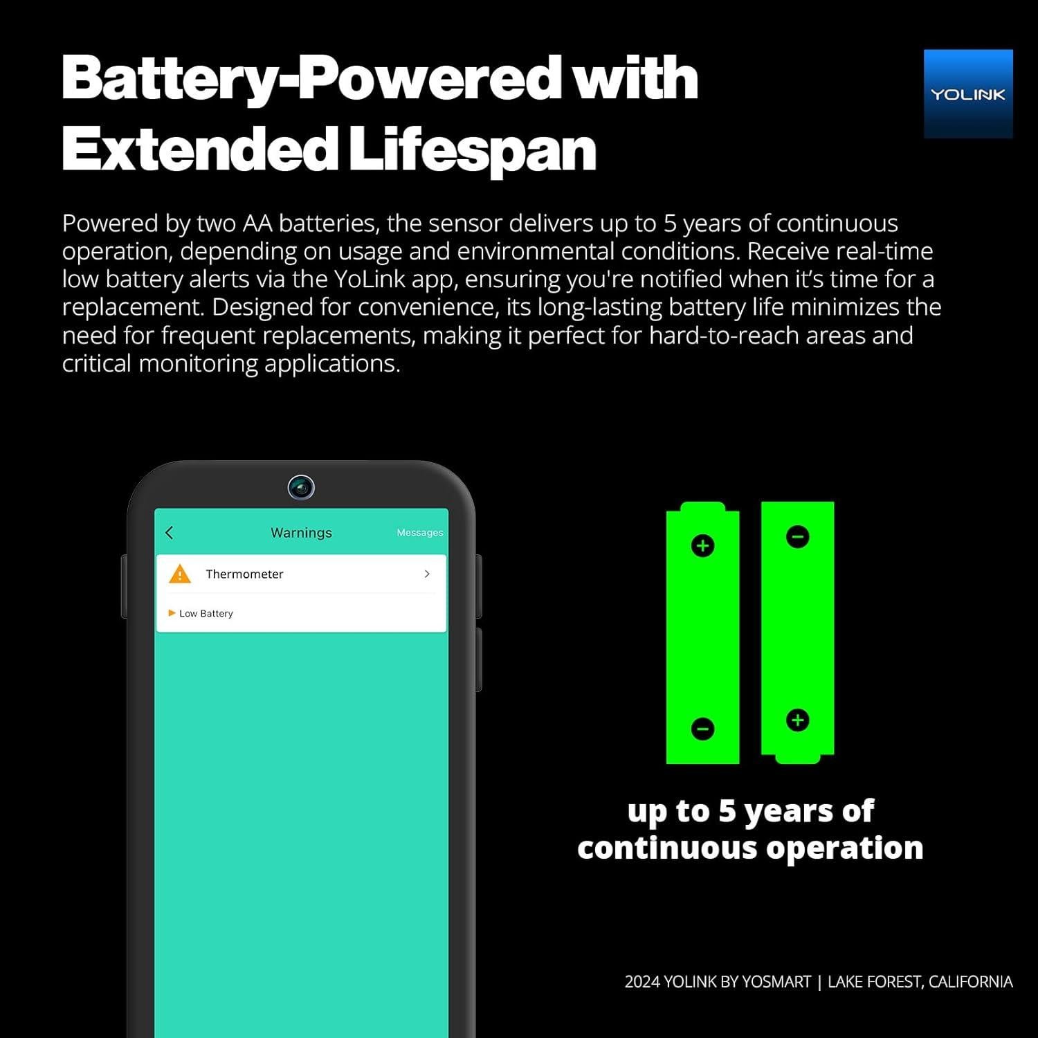 Termómetro Inteligente YoLink 3-Pack Inalámbrico LoRa