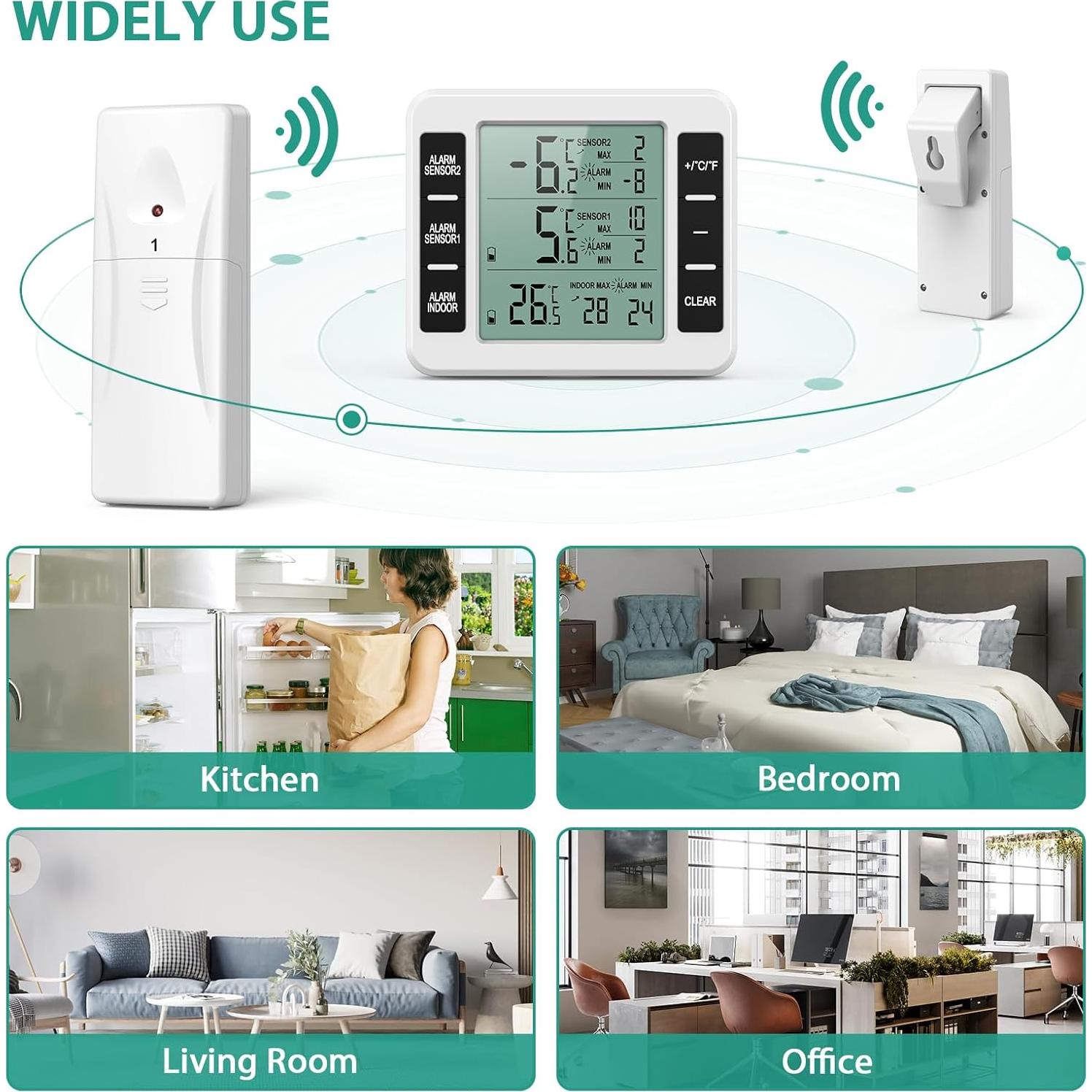 Termómetro Digital Inalámbrico ORIA WA50 con 2 Sensores