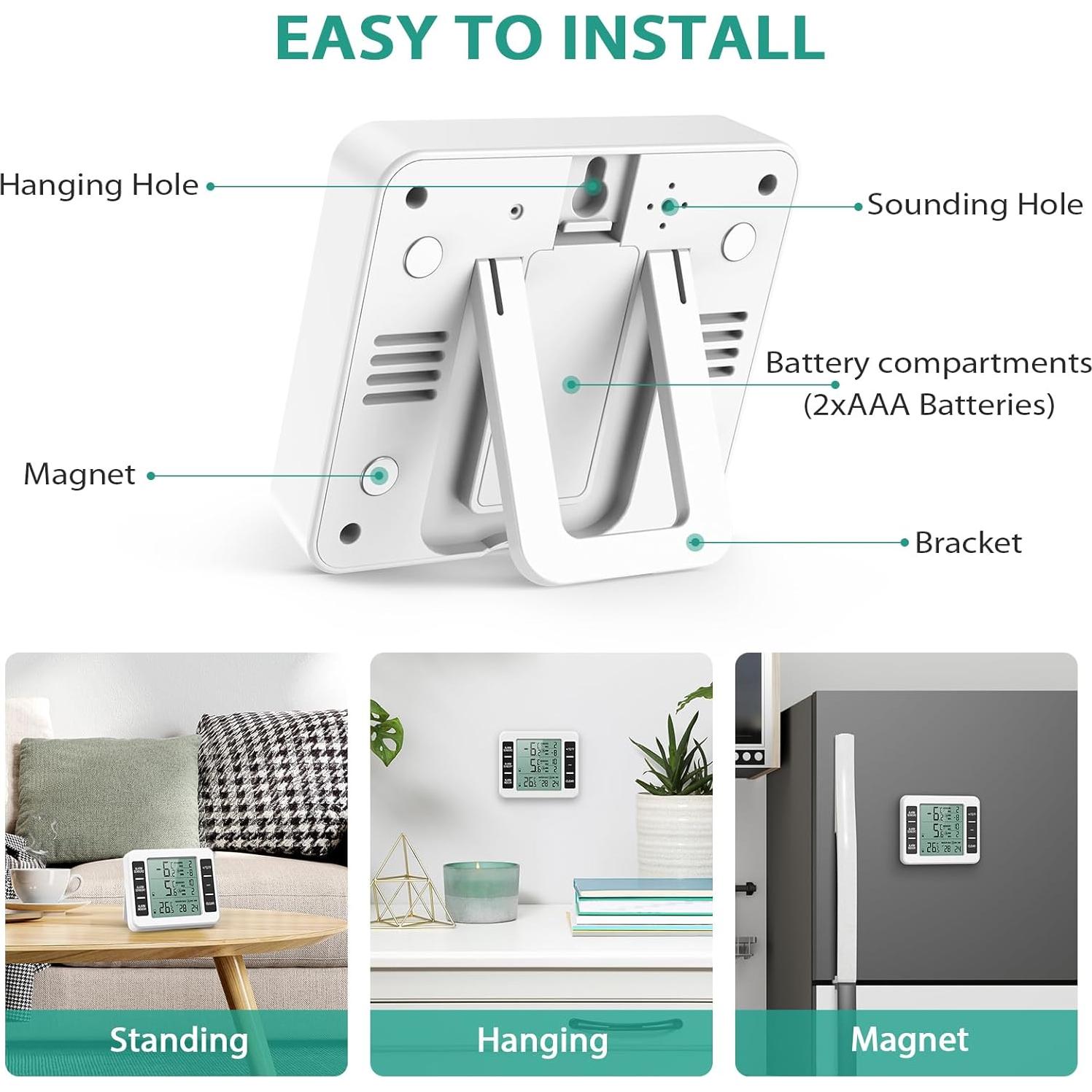 Termómetro Digital Inalámbrico ORIA WA50 con 2 Sensores