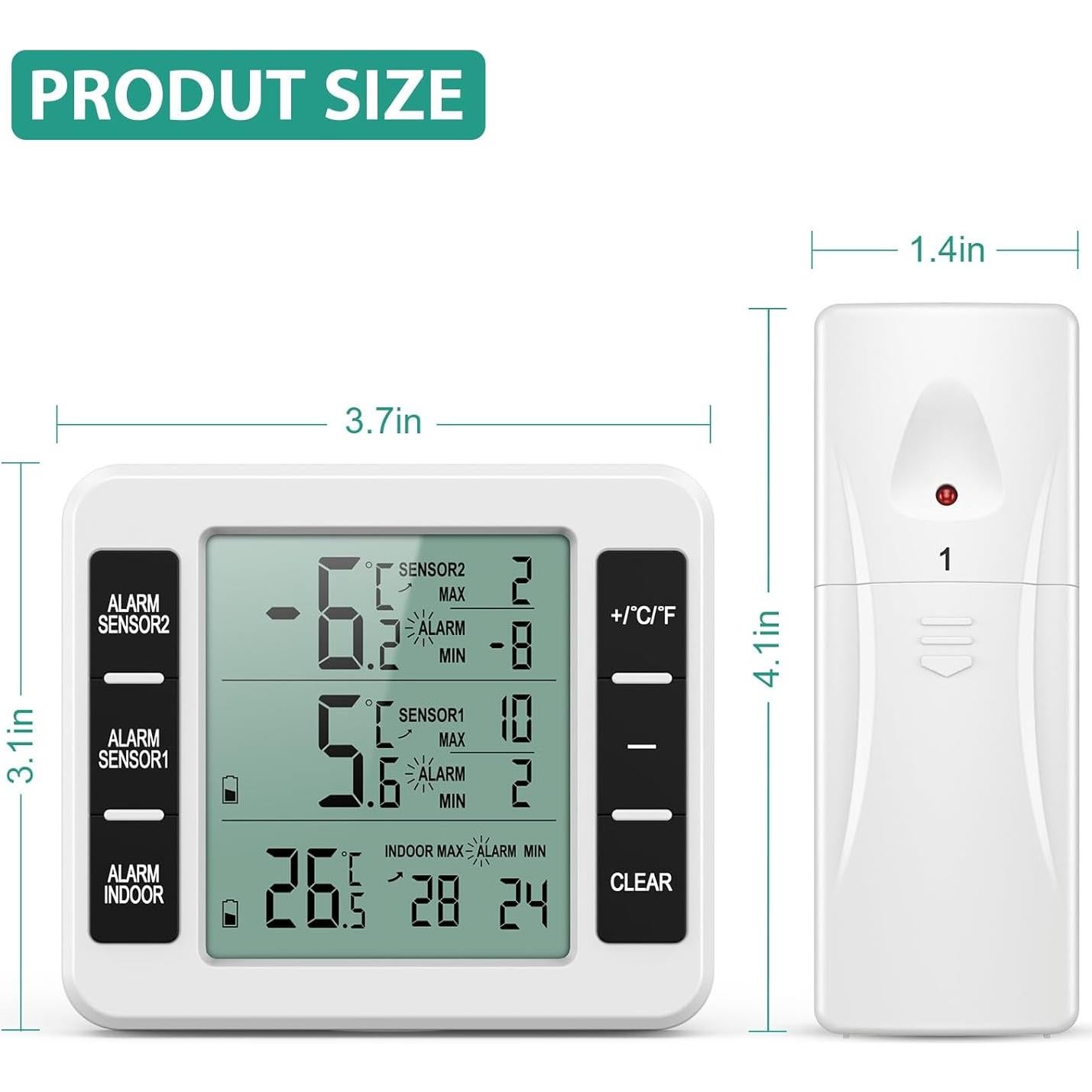 Termómetro Digital Inalámbrico ORIA WA50 con 2 Sensores